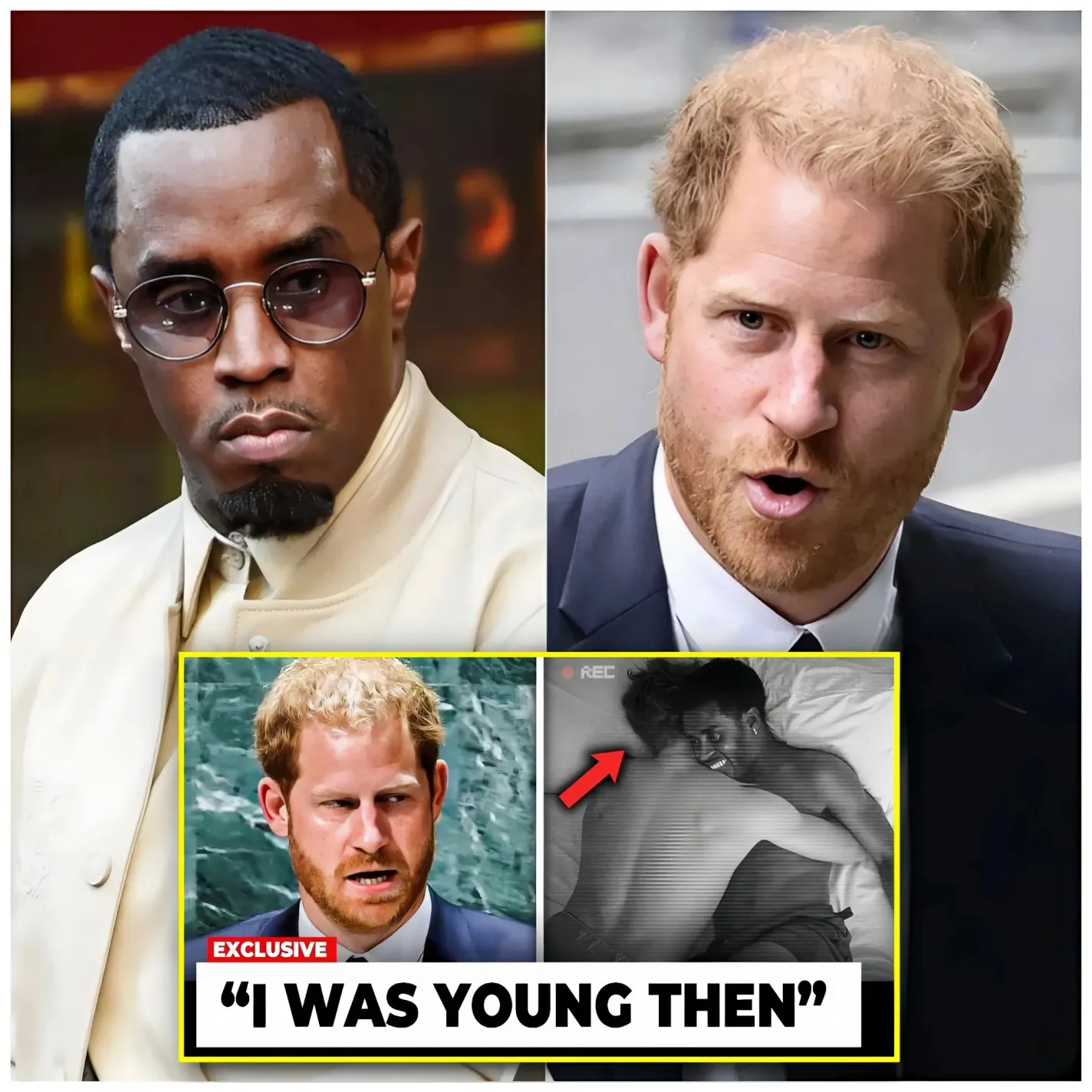 Cover Image for Royal Family Faces Turmoil as Prince Harry’s Sleepover with Diddy at 20th WHITE PARTY Comes to Light!