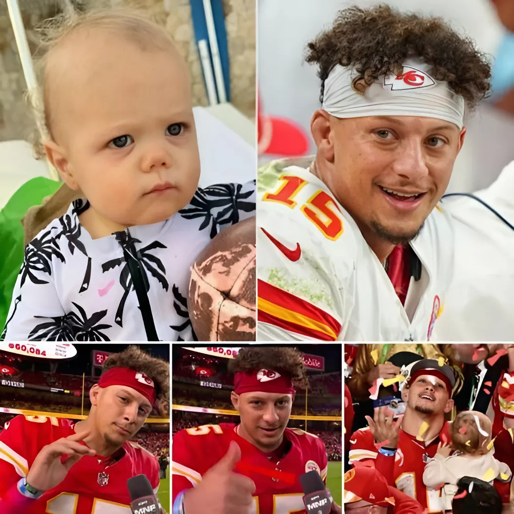 Cover Image for Patrick Mahomes Says ‘Goodnight’ to Son Bronze During Chiefs Buccs Game: ‘I’ll Try to Score You a Touchdown’