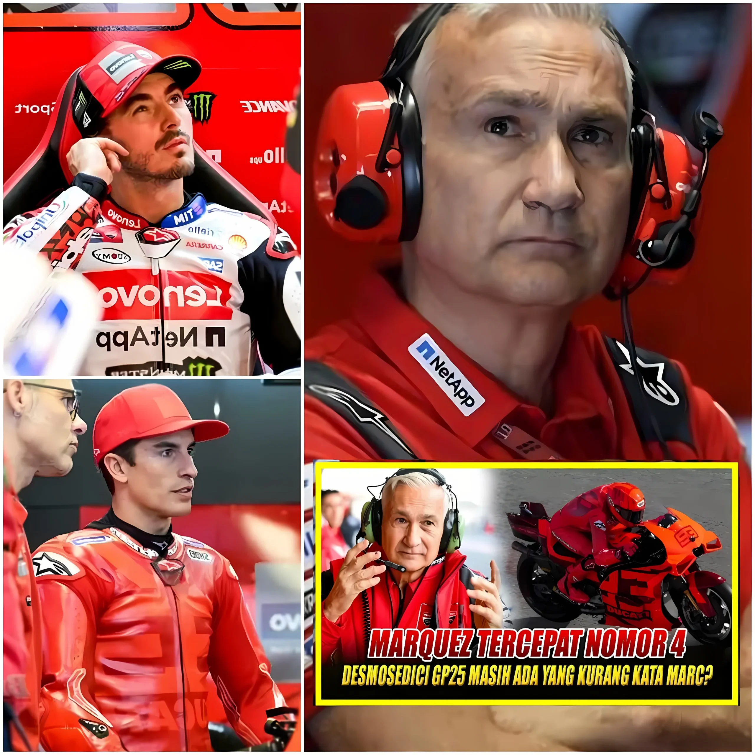 Cover Image for Impactante declaración del jefe de Ducati: solo Pecco Bagnaia encontró los puntos débiles de la GP25 durante las pruebas, Marc Márquez no hizo nada