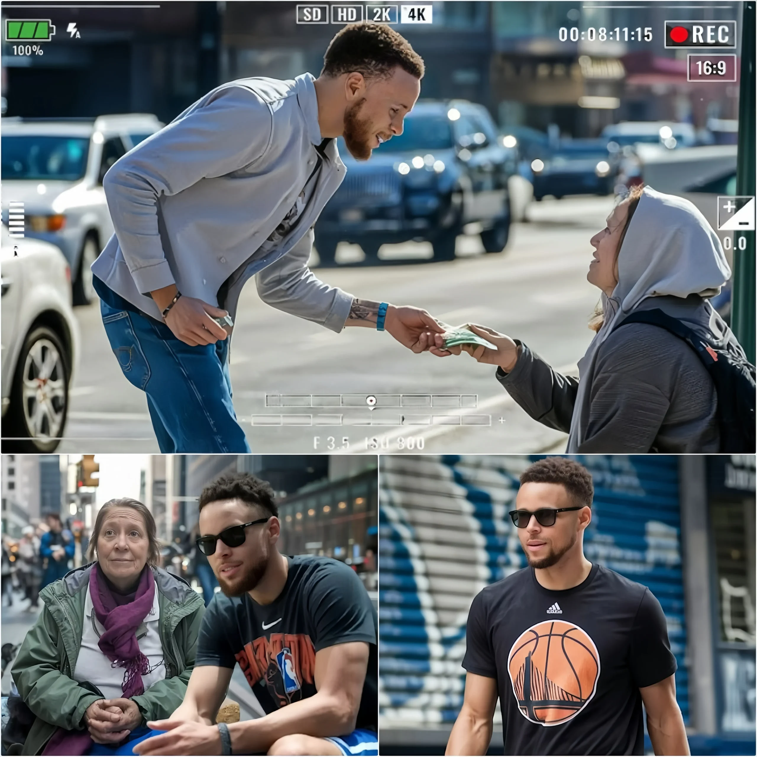 Cover Image for ¡Steph Curry SORPRENDE al Ser Captado en Secreto Ayudando a una Mujer Sin Hogar