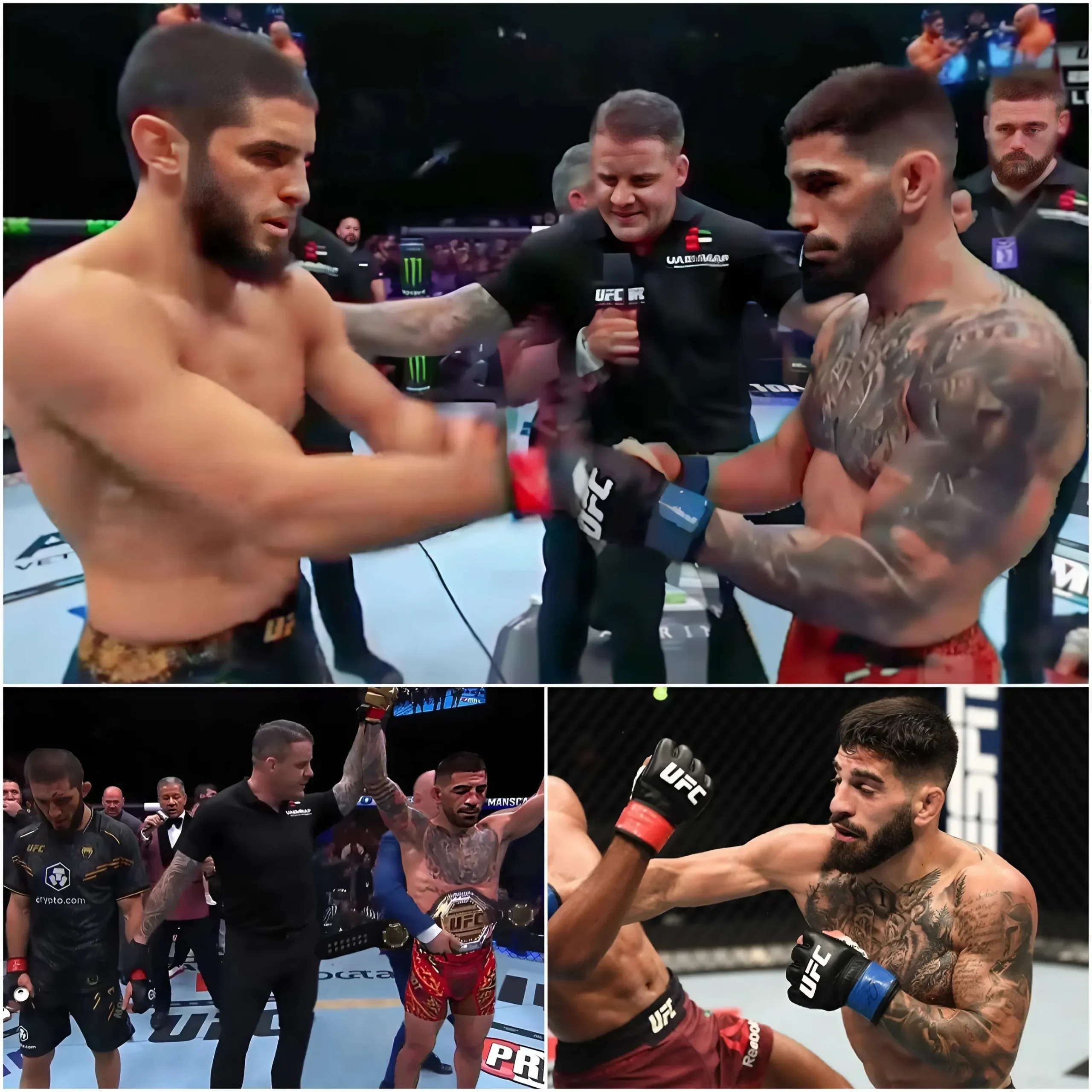 Cover Image for “TERRIFYING POWER” Ilia Topuria crushes Islam Makhachev in a brutal scene, requiring the doctor’s intervention!
