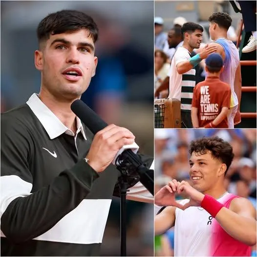 Cover Image for Carlos Alcaraz rocked the stands with an unexpected move toward Ben Shelton after his victory at Roland-Garros, causing Ben Shelton to hug him and burst into tears, leaving fans stunned by Carlos Alcaraz’s gesture, who heard Ben say: “No one has ever treated me like this before.”