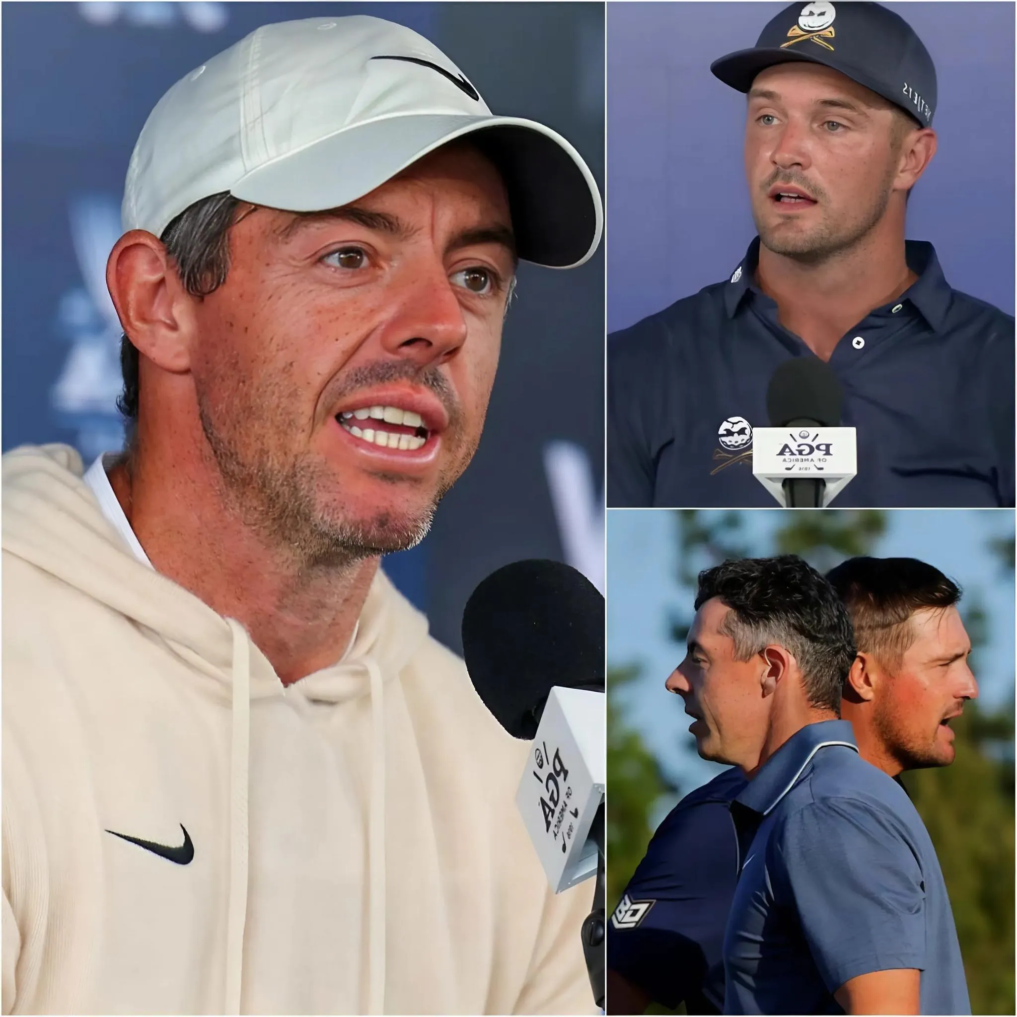 Cover Image for SHOCK SACNDAL🛑 Rory McIlroy SPEAKS OUT A WARNING 5 STRONG WORDS sent to Bryson DeChambeau before the 2025 U.S Open Championship shocked everyone, Bryson DeChambeau also quickly responded leaving Rory McIlroy speechless…UHH