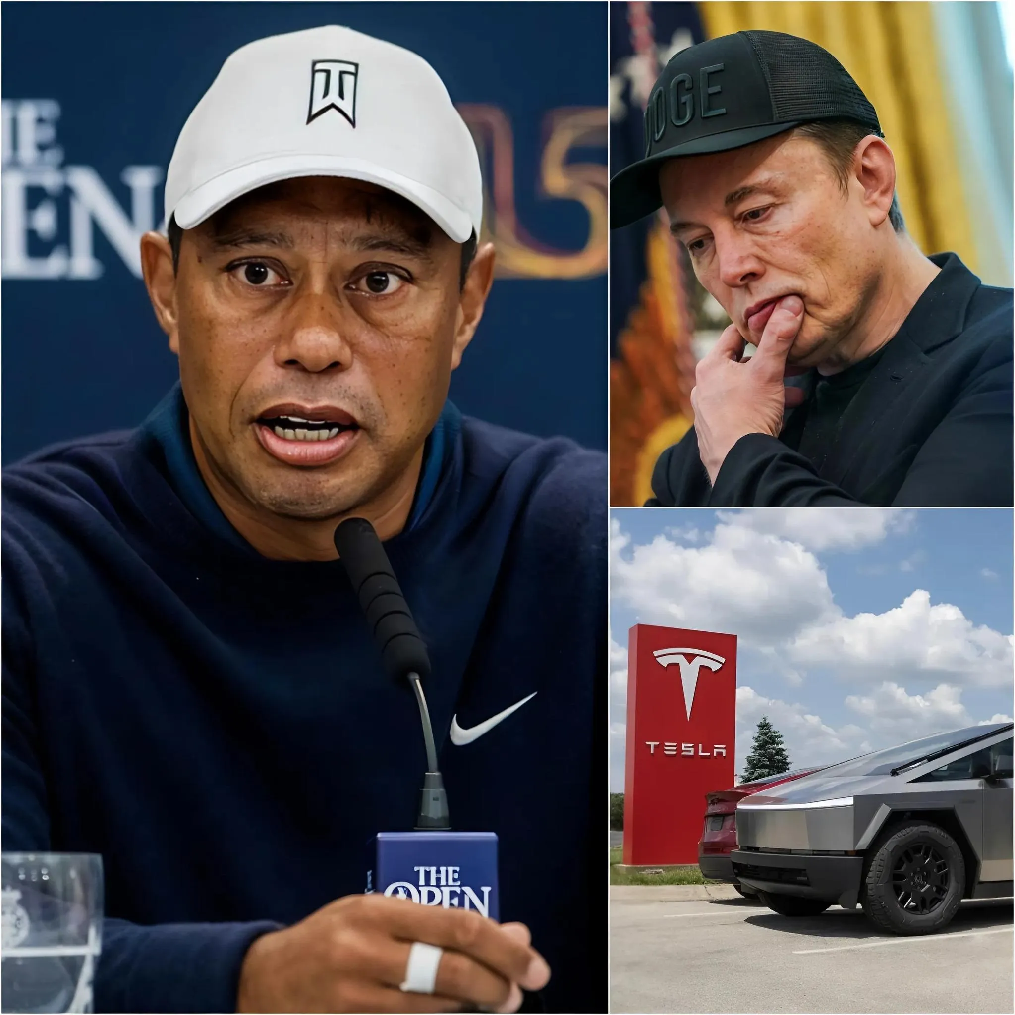 Cover Image for 10 MINUTES AGO: Elon Musk offered Tiger Woods $100 million to promote the Tesla Cybertruck, but the golf star’s reaction shocked the whole world.