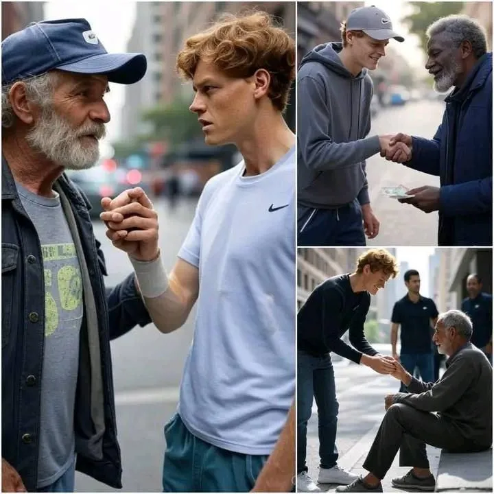 Cover Image for Un sans-abri a vu Jannik Sinner dans la rue et lui a demandé : « Peux-tu me donner un dollar ? » La réaction de Sinner a laissé tout le monde sans voix !