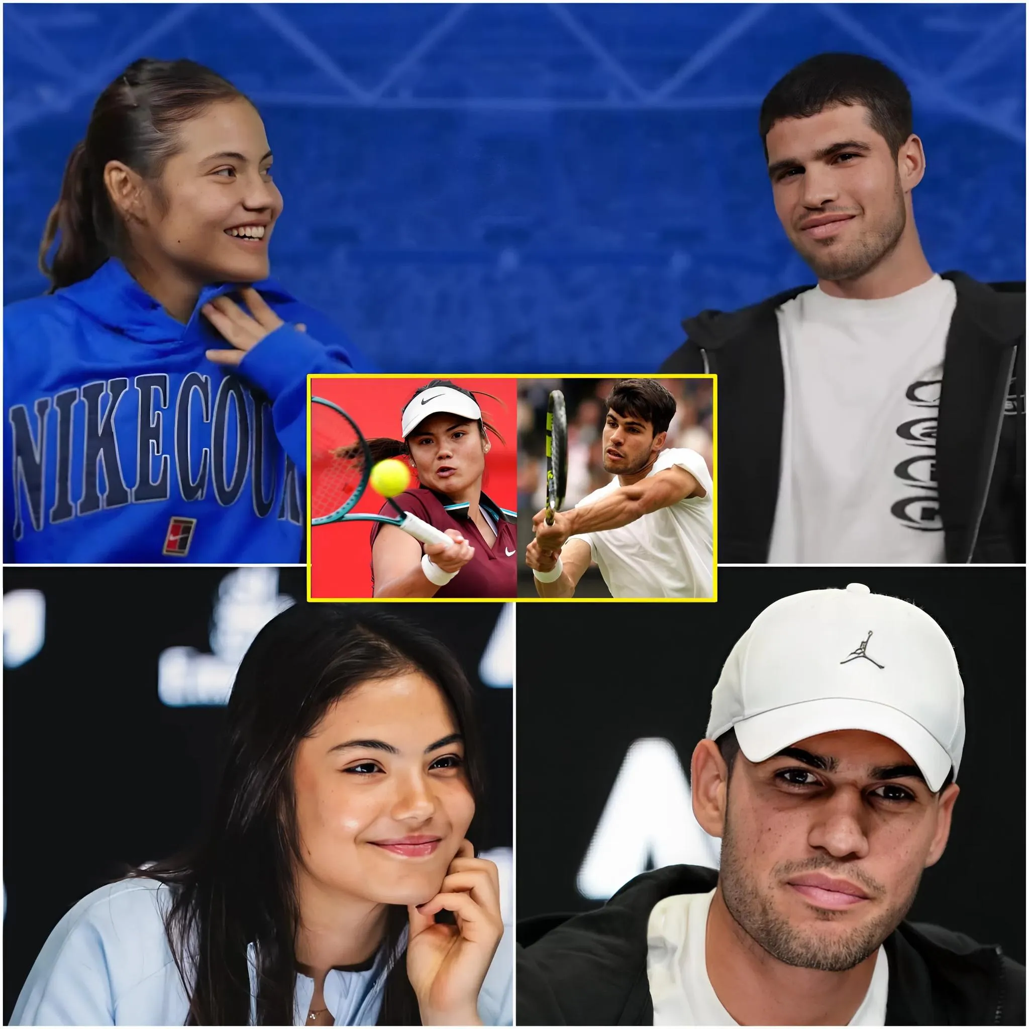 Cover Image for Carlos Alcaraz et Emma Raducanu, qualifiés de « couple le plus faible » du double mixte de l’US Open : leur partenariat surprenant est-il voué à l’échec ?