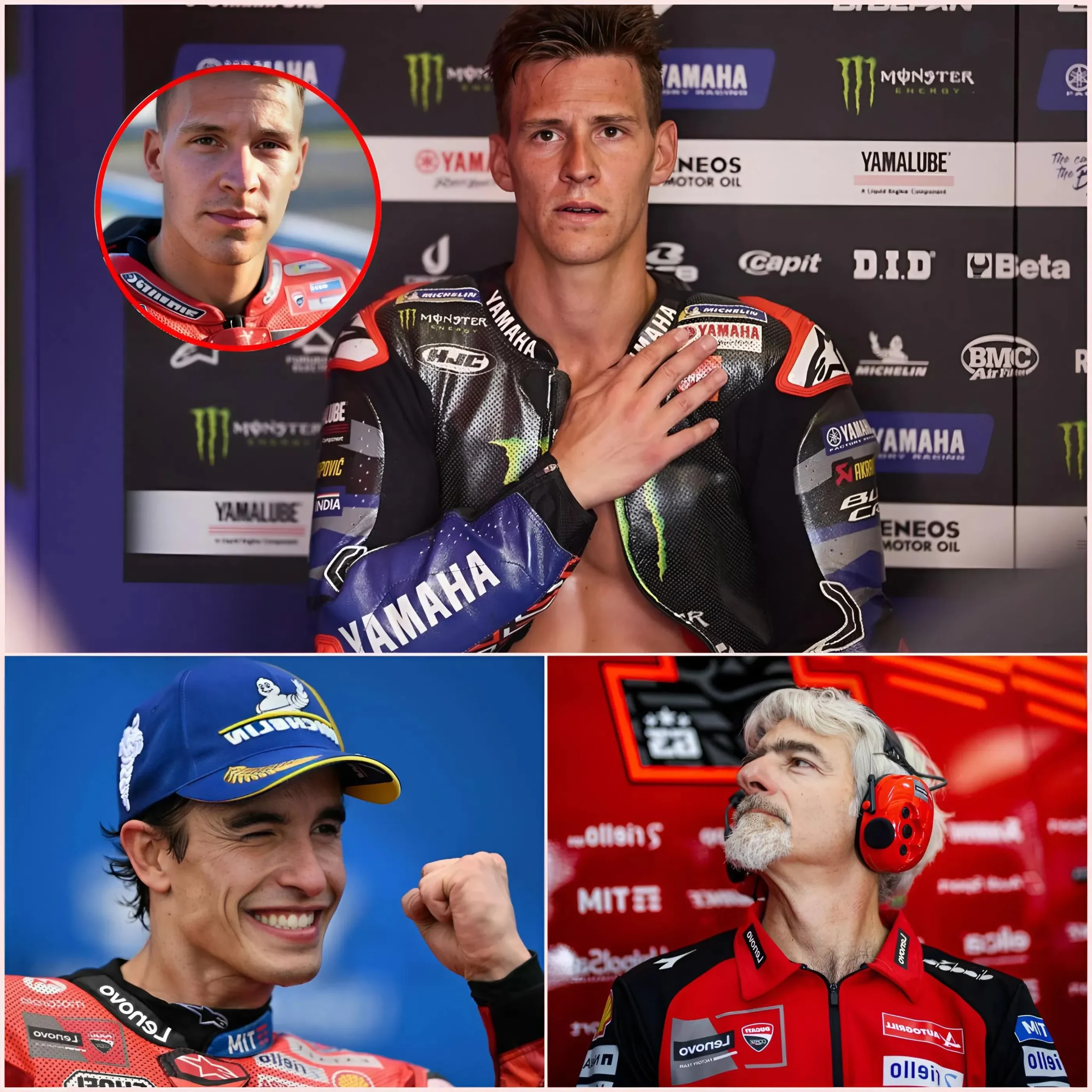 Cover Image for 💣Quartararo ENVIÓ UN MENSAJE SORPRESA a Ducati con 2 PETICIONES ESPECIALES relacionadas con Marc Márquez y la respuesta de Gigi Dall’igna sorprendió a todos!!