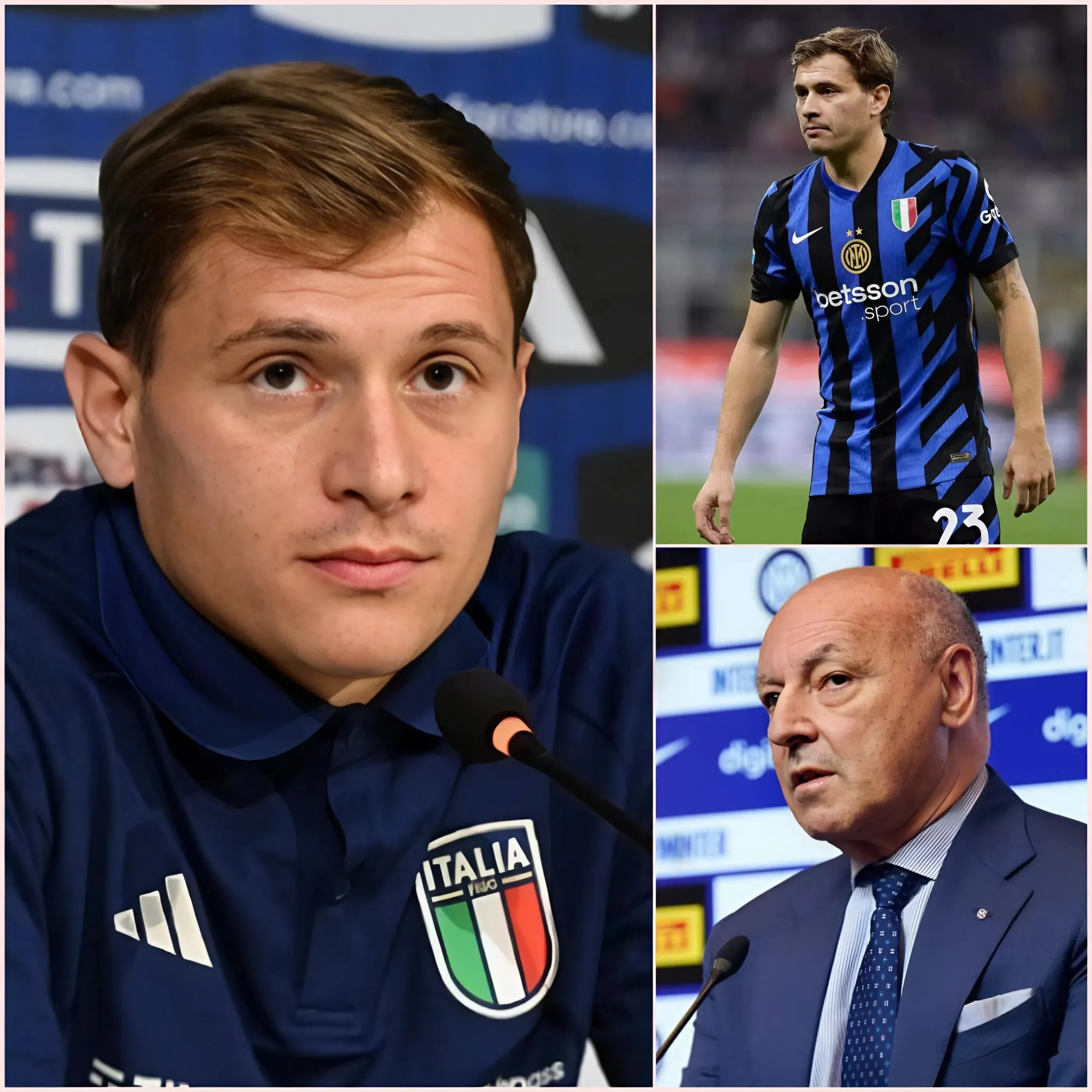 Cover Image for Il centrocampista Barella ha appena fatto una RIVELAZIONE SCIOCCANTE sul suo futuro all’Inter “Io e lui abbiamo avuto una conversazione di 3 ore” quando il giocatore ha accettato un taglio dello stipendio per restare a San Siro per un’altra stagione, ma la risposta del presidente Marotta ha posto fine a tutto.