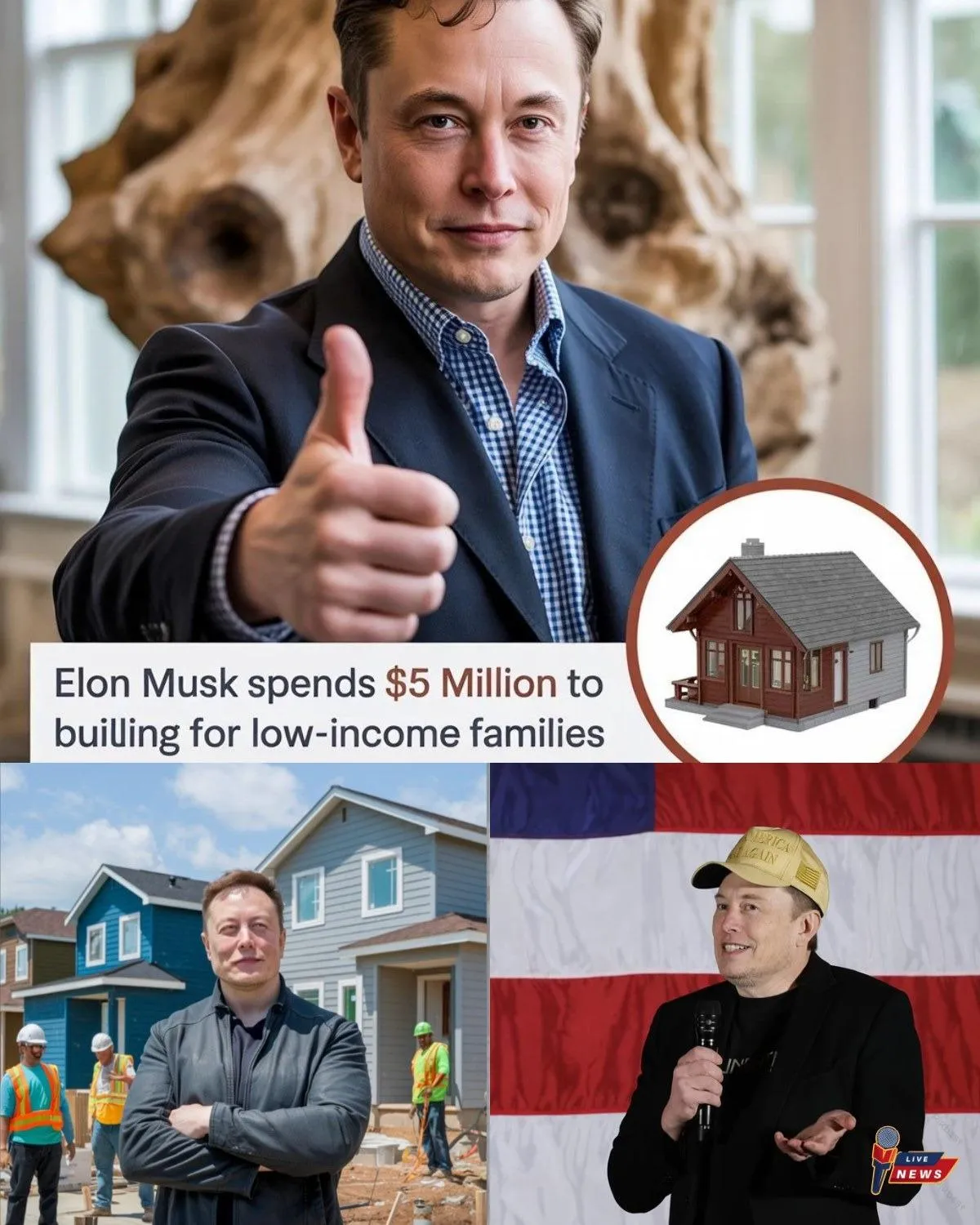 Cover Image for INSPIRING INITIATIVE: Elon Musk Pledges $5 Million to Build Affordable Homes for Low-Income Families—Discover How His Bold Move Could Transform Lives and Tackle Housing Inequality in Communities That Need It Most! Find Out the Full Impact Below!