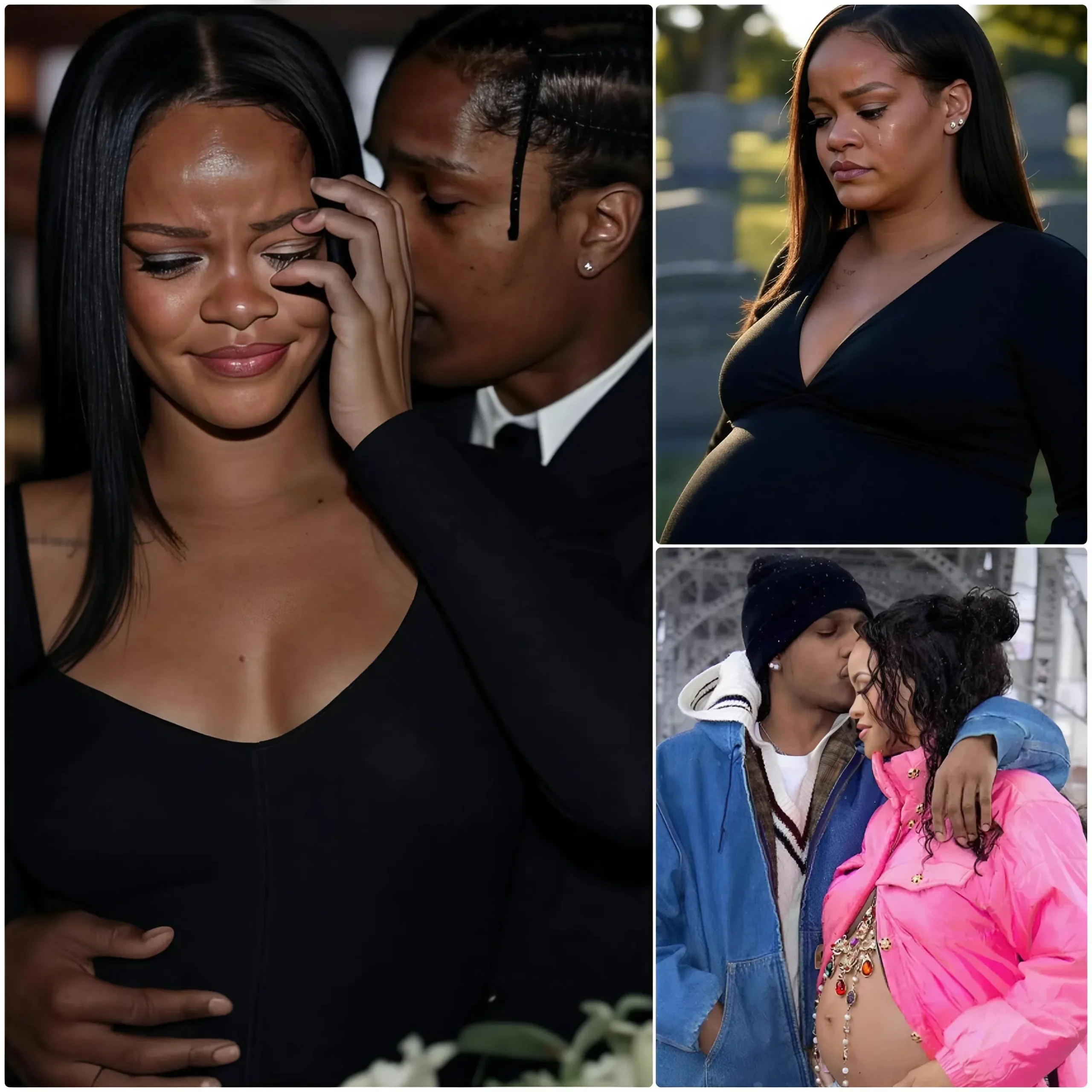 Cover Image for Dernière Nouvelle : Enceinte De Plusieurs Mois, Rihanna Est Restée Debout Pendant Des Heures Sous Une Chaleur De 40 °c Pour Dire Adieu À Son Père Lors De Ses Funérailles À Los Angeles – La Star Du Rap Est Restée Silencieuse Jusqu’à Ce Qu’a$ap Rocky Se Penche Et Lui Murmure Exactement 7 Mots À L’oreille. Ce Qui S’est Passé Ensuite A Poussé Rihanna À Tenir Son Ventre, À Devenir Pâle Et À S’éloigner En Silence Sans Prononcer Un Mot.