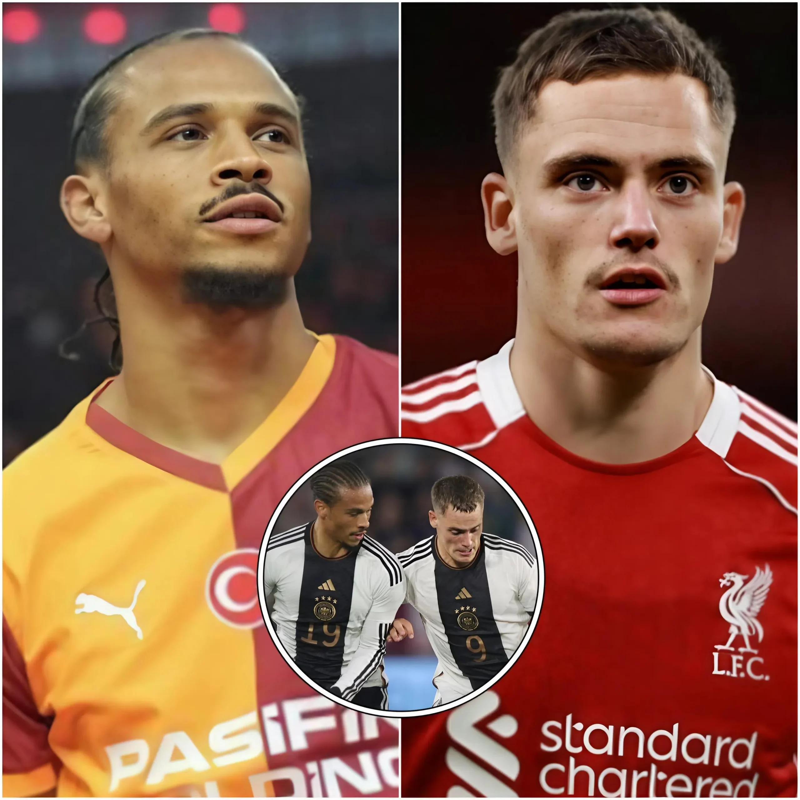 Cover Image for Leroy Sane, Galatasaray ile Liverpool arasında bu gece oynanacak dev mücadele öncesinde Florian Wirtz’i hedef aldı. Sane, Wirtz’i “futbol tarihinin EN BAŞARISIZ transferi” olarak nitelendirdi. Hatta bununla da yetinmeyip, Galatasaray ile birlikte Liverpool’u Wirtz’in gözleri önünde mağlup edeceklerini açıkladı. Bu sözlerin ardından Florian Wirtz’ten gelen sert cevap ise herkesi şaşkına çevirdi…