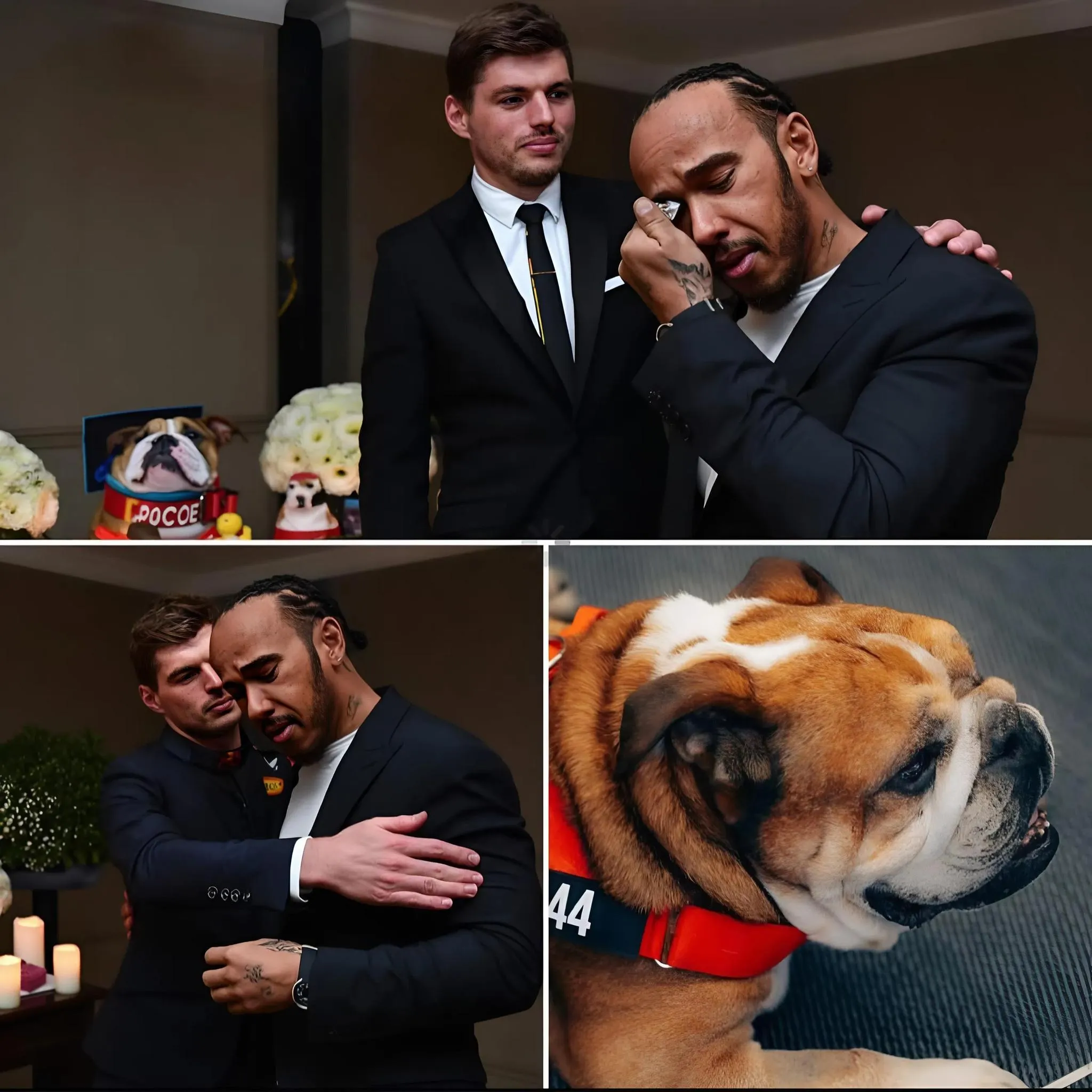 Cover Image for HARTVERWARMEND ❤️ Max Verstappen zette zijn verjaardag viering opzij om Lewis Hamilton bij te staan in het verdriet om het verlies van zijn geliefde hond Roscoe. Zijn stille aanwezigheid, troostende omhelzing en speciale woorden maakten Hamilton emotioneel en tranen kwamen in zijn ogen. Een zeldzaam moment waarop vriendschap boven de felle rivaliteit op de baan uitsteeg, dit gebaar verbaasde de F1-gemeenschap en raakte fans diep 👇👇