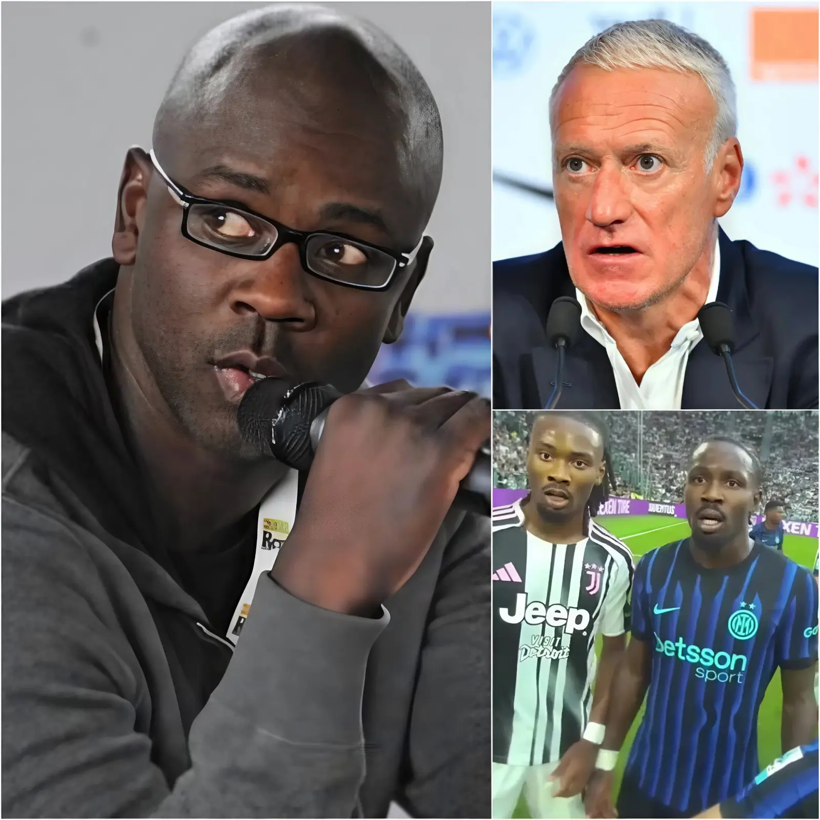 Cover Image for « NOUS NE SOMMES PAS RESPECTÉS », Lilian Thuram adresse un ultimatum à l’équipe de France. Il estime que Didier Deschamps défavorise ses deux fils, puisque le sélectionneur français laisse constamment Khéphren Thuram sur le banc au profit de Kanté, un joueur déjà âgé, et qu’il a attribué le numéro 9 préféré de Marcus Thuram à Hugo Ekitiké. Il souligne que si cette situation continue, ses deux fils ne joueront plus jamais pour l’équipe nationale. En réponse, Didier Deschamps non seulement ne cède pas, mais réplique avec fermeté par 13 mots qui mettent toute la famille Thuram dans l’embarras.