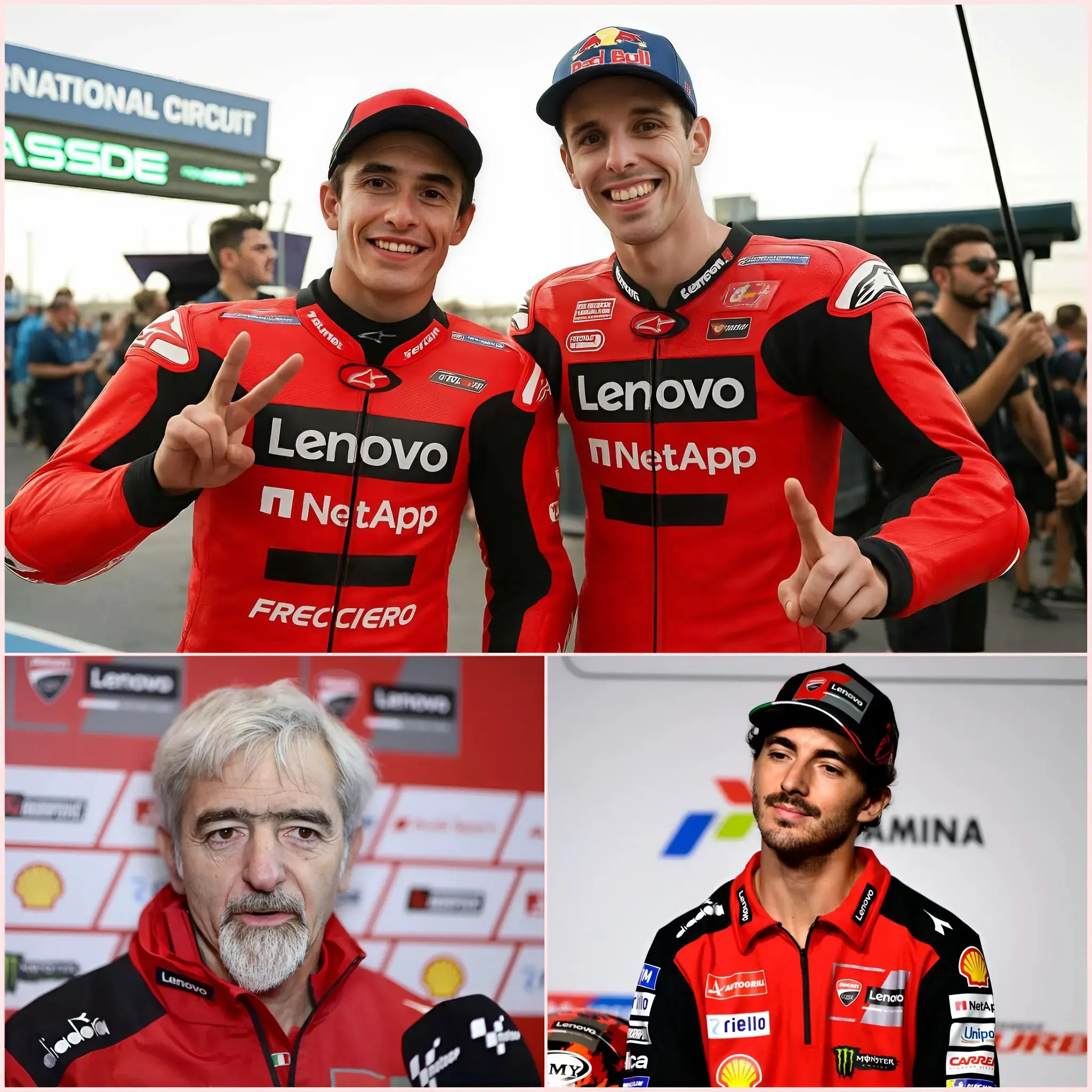 Cover Image for “DUCATI NECESITA CAMBIAR” El jefe Gigi Dall’igna sorprendió a todos con su última declaración sobre el futuro de Bagnaia en Ducati. Según muchas fuentes, Alex Márquez es el candidato número uno para sustituir a Pecco cuando el propio Marc Márquez apoyó por primera vez esta decisión.