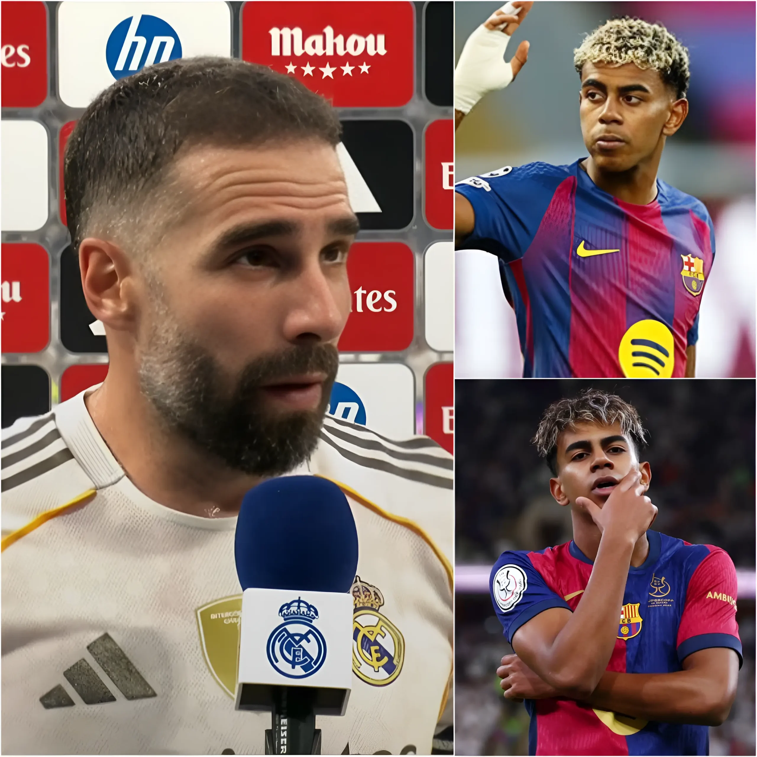Cover Image for «BARÇA no está a la altura de mi talento. Unirme al BARÇA sería solo un retroceso en mi carrera…» — Carvajal se burló públicamente del Barça, despreció al club y lo llamó “un equipo pequeño” cuando un periodista le preguntó si consideraría unirse al Barça. Poco después, el joven talento del BARÇA, Lamine Yamal, salió en defensa de su club y respondió con un mensaje de 12 palabras que dejó a Carvajal sin palabras por la vergüenza y ridiculizado frente al público… Ve todos los detalles a continuación.