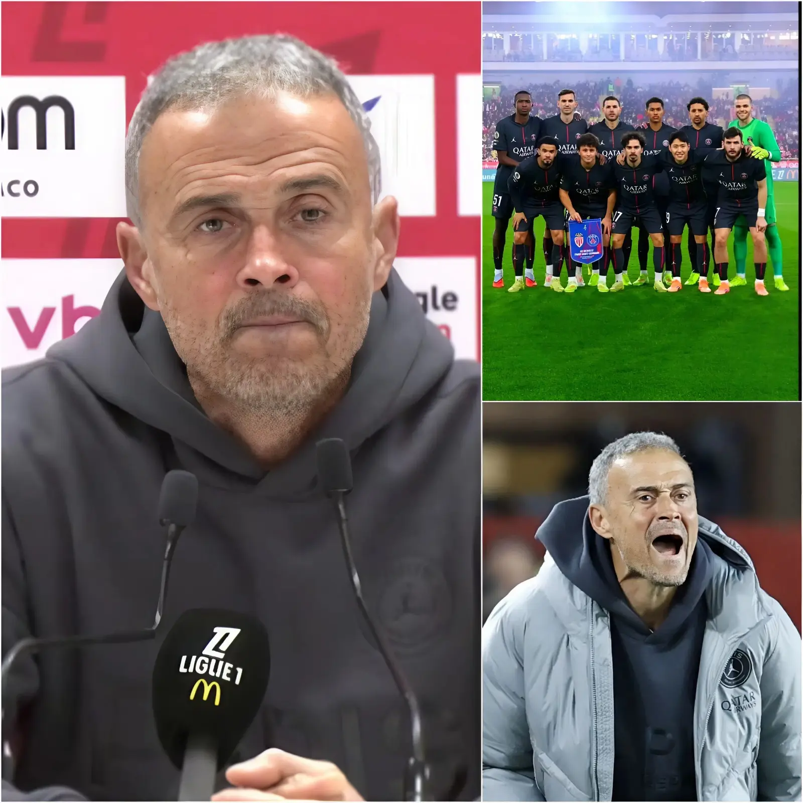 Cover Image for Il y a 10 minutes : L’entraîneur du PSG, Luis Enrique, a officiellement annoncé l’exclusion de trois joueurs de l’équipe après le match catastrophique contre Monaco. Avec cette déclaration choc : « CE N’EST PLUS UN PROBLÈME DE FOOTBALL, ILS N’ONT AUCUN ESPRIT DE COMBAT… », Enrique a stupéfié tout le monde en critiquant publiquement ces trois joueurs. Tous les détails sont juste en dessous.