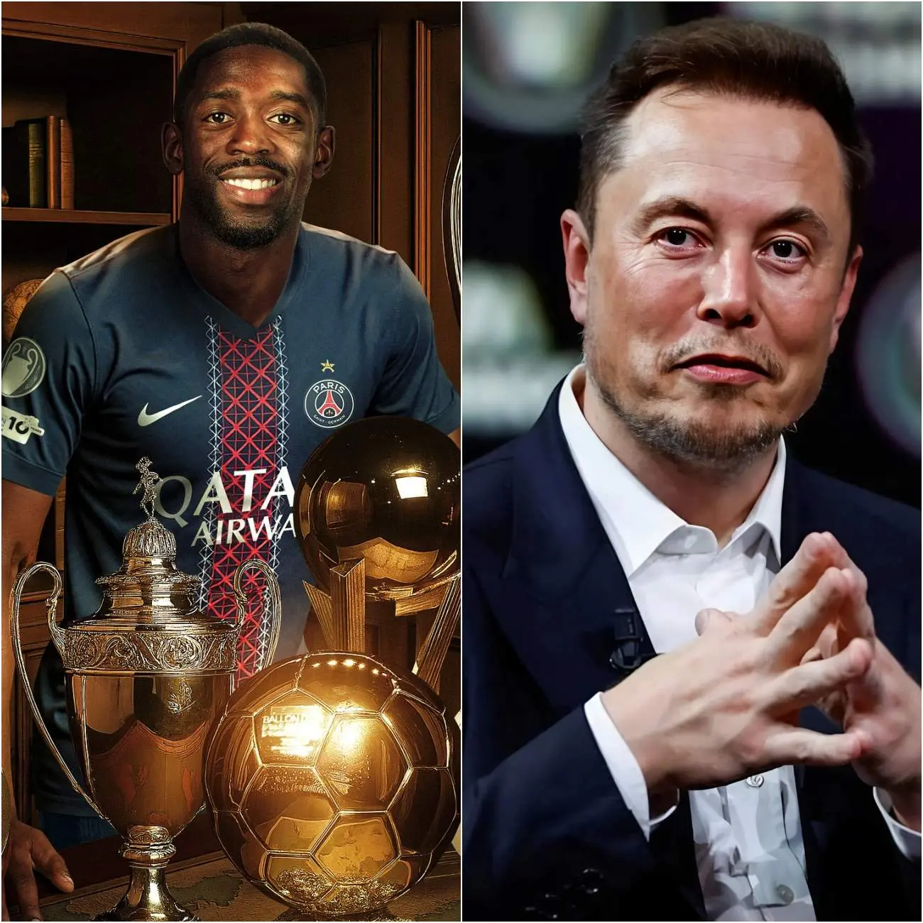 Cover Image for « TU DEVIENDRAS UNE ICÔNE DU FOOTBALL TESLA ». Elon Musk, président de la plus grande entreprise technologique au monde, vient de faire trembler toute la planète football en annonçant un investissement d’1 milliard de dollars en cash, plus 500 millions de dollars par an dans un contrat pluriannuel de 10 ans valant plusieurs milliards, faisant d’Ousmane Dembélé un copropriétaire et la figure centrale qui définira l’avenir de Tesla dans le monde du football de très haut niveau.