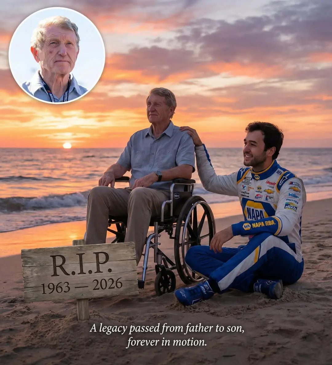 Cover Image for A Final Sunset for a Father: Chase Elliott Dropped Every Plan to Hold Bill Elliott’s Hand One Last Time — His Dad Took His Last Breath in His Son’s Arms