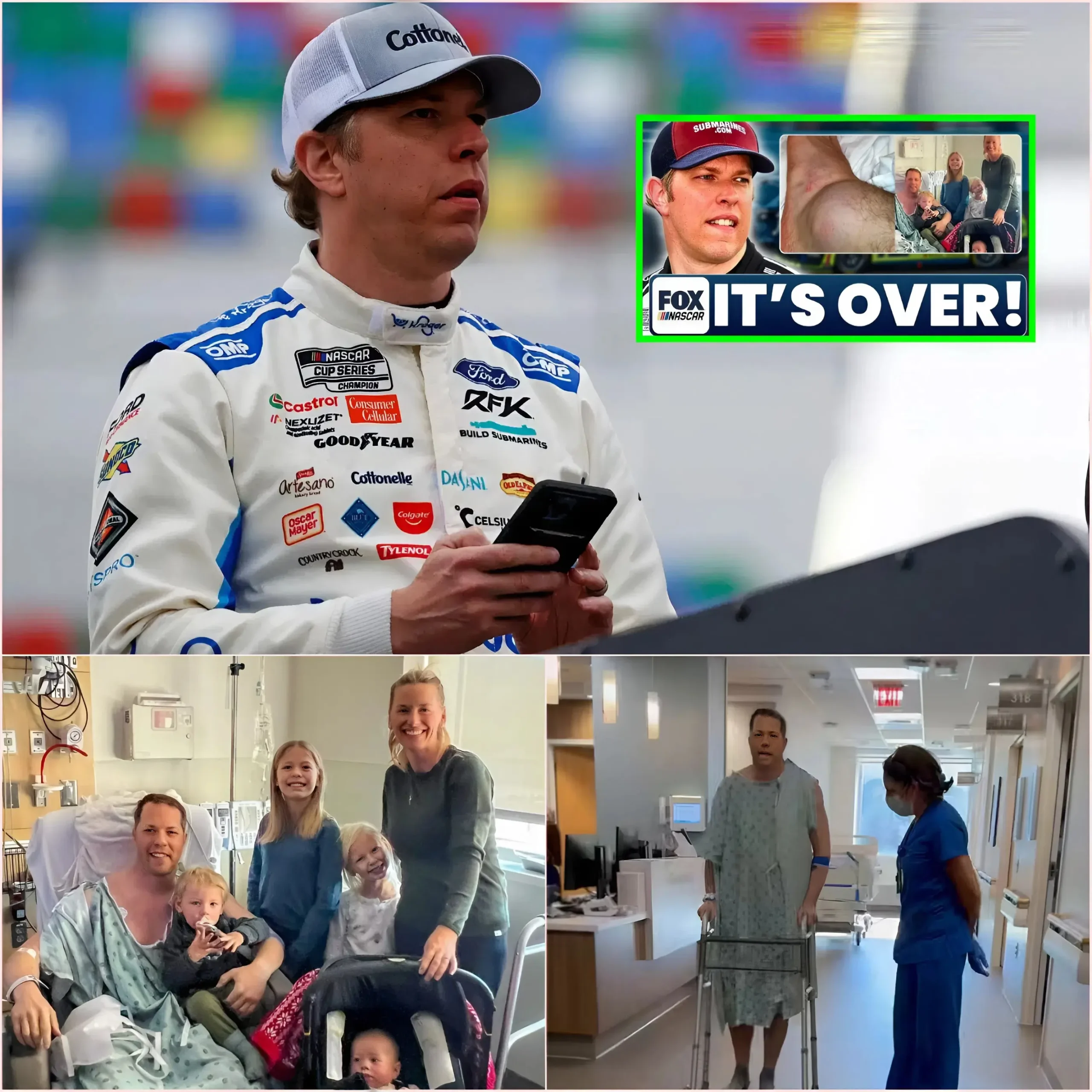 Cover Image for 🚨 “I’VE BEEN TRICKED!” – Brad Keselowski explodes after “fake” injury diagnosis! A sinister plot to eliminate Brad from the Playoffs has just been exposed. Brad claims his MRI results were tampered with to force him into early retirement. He stormed into the organizers’ office with a file in hand, his eyes blazing with anger, ready to burn any traitors to ashes. A permanent withdrawal could be made in just a few hours 👇👇