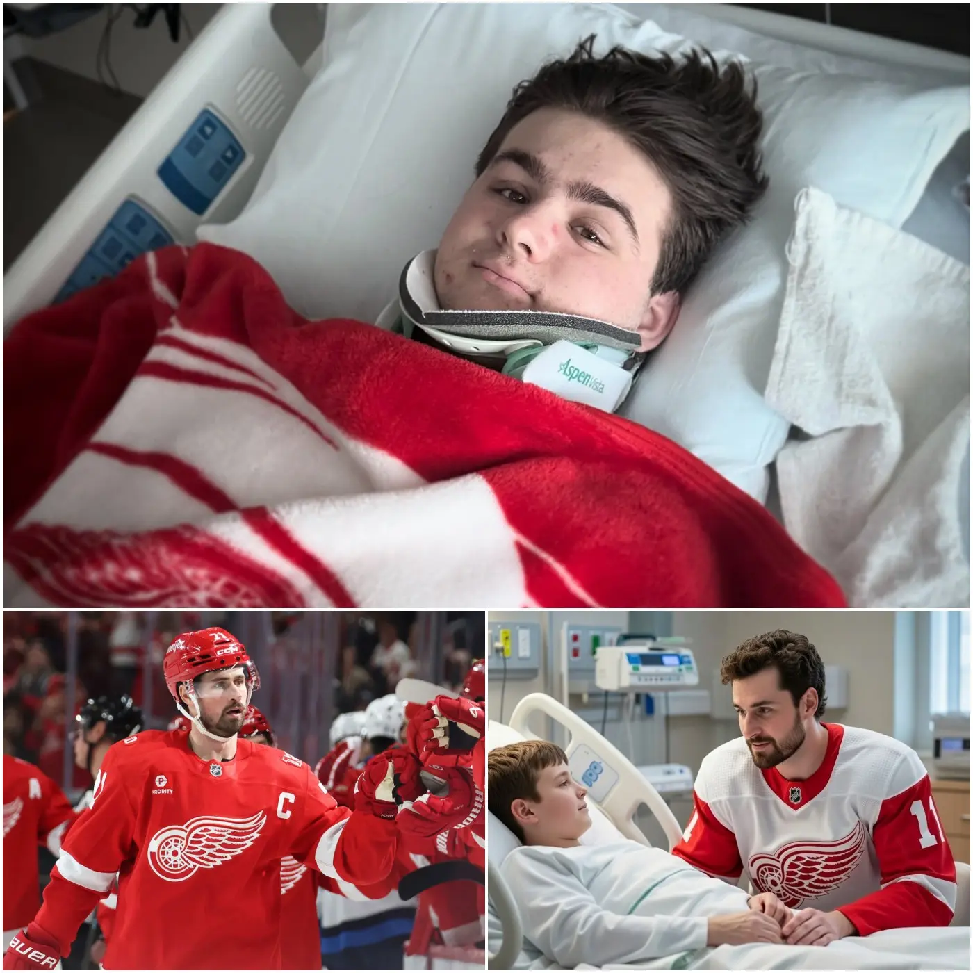 Cover Image for ❤️ 10 minutes ago: “Four days after surgery,” Dom woke up while battling a malignant brain tumor with one final wish: to speak on the phone with his hero, Dylan Larkin. But what Dylan Larkin did for the young boy went far beyond a simple phone call—it was something much bigger, leaving the hospital staff and Dom’s family completely stunned.👇👇
