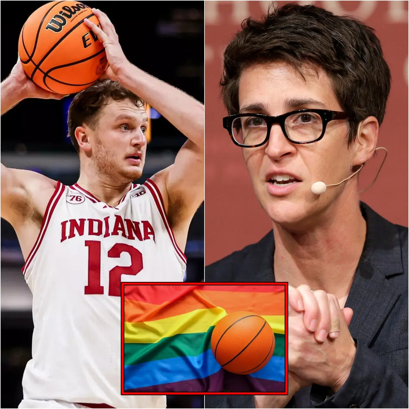 Cover Image for Host Rachel Maddow has shaken the college sports world by publicly criticizing Indiana Hoosiers basketball player Tucker DeVries after he refused to wear an LGBT rainbow bracelet in an upcoming game against Wisconsin. Tucker DeVries strongly explained his position: “Basketball should focus on the game, the competition, and winning; it shouldn’t be a platform for political or ideological propaganda.” His statement, widely considered shocking, immediately went viral on social media, sparking a heated debate. The incident put both Tucker DeVries and the league organizers in a position where they had to make an urgent and extremely delicate decision. Following this, Rachel Maddow issued a brief 14-word statement to Tucker, creating a wave of controversy and eliciting mixed reactions from IU fans. See the full story 👇👇