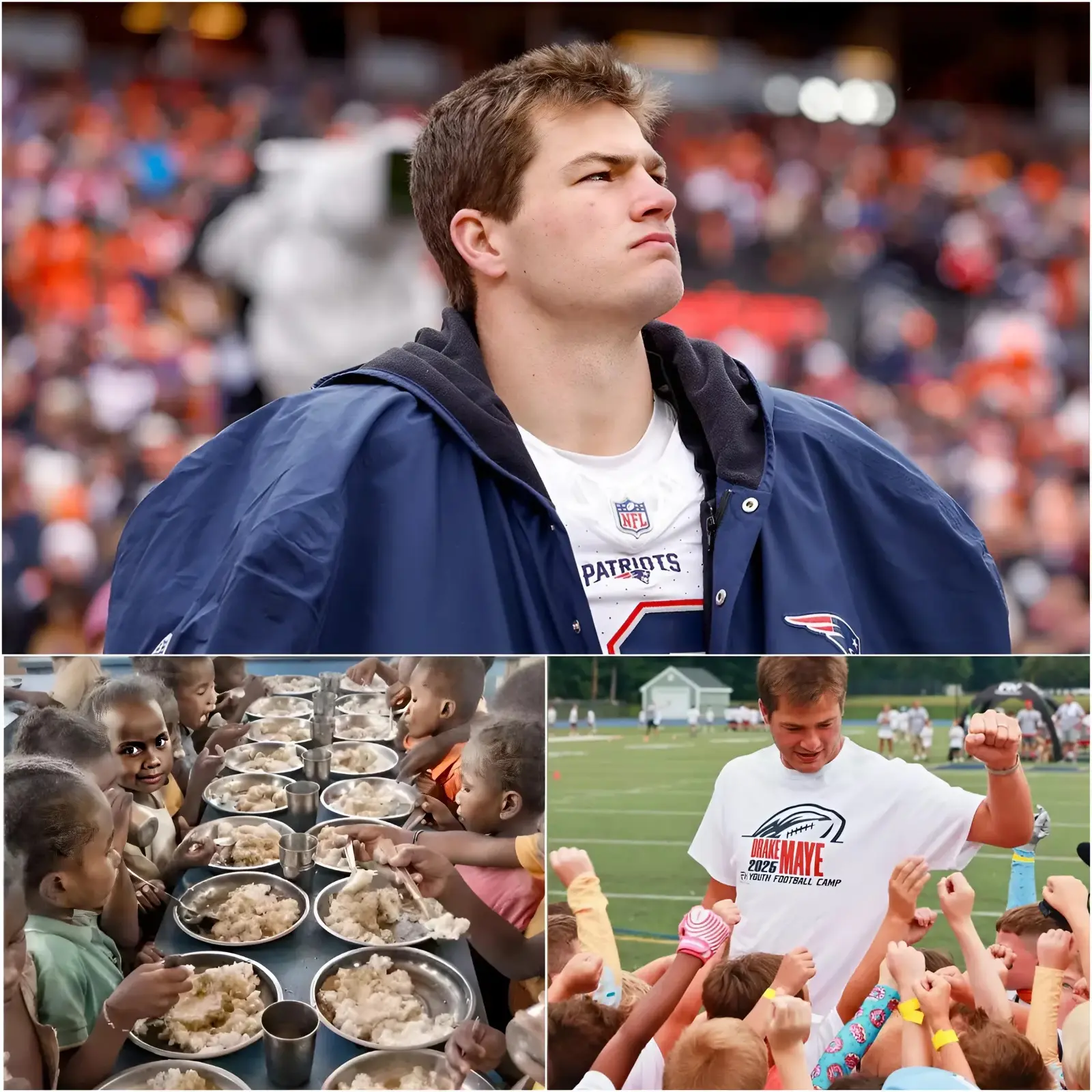 Cover Image for Drake Maye has made an unprecedented gesture, paying off all outstanding lunch debts at 1,303 schools, wiping out years of accumulated debt and lifting a heavy burden from thousands of students. Calling it “a victory with more significance than any championship,” Maye’s act of kindness allows children to attend school without the anxiety of unpaid lunch bills. This heartfelt mission has been a dream of his for years, and he’s already planning his next project to make a lasting impact on the lives of underprivileged children.