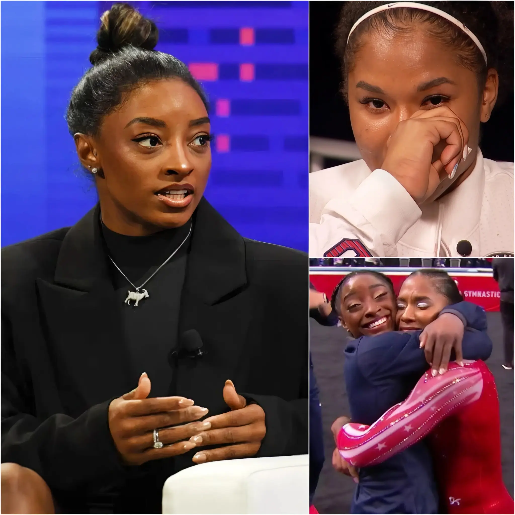 Cover Image for “Honestly, enough is enough. What’s happening to Jordan Chiles right now is an absolute disgrace and completely unacceptable.” Simone Biles officially spoke up to defend Jordan Chiles with a direct and strong statement that sent shivers down the gymnastics world’s spine: “Since when does a strong woman, who scored four perfect 10s on the uneven bars, apologize for being strong? I train with Jordan every day, I see her cry in the locker room when she’s hurt, laugh when she’s happy, grit her teeth when she’s insulted. That’s a real woman. Not a doll that they have to forcefully put into the box that people have drawn for us women.” And less than 30 minutes later, Jordan Chiles reposted Simone Biles’ post with a message that made the drama explode tenfold.👇