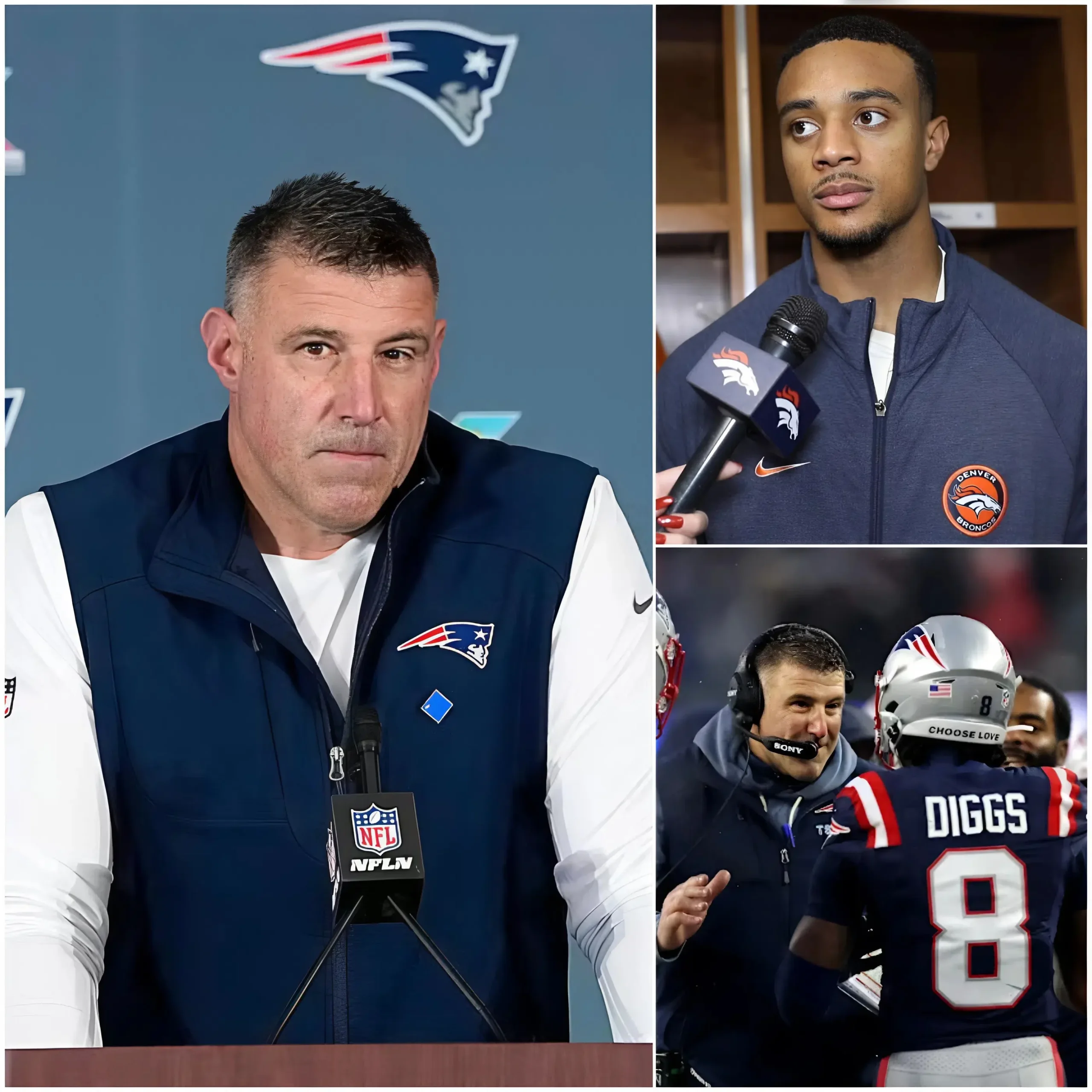 Cover Image for 🔥 “SHUT UP! WHO DO YOU THINK YOU ARE TO TALK TO ME AND MAKE SUCH A STUPID PREDICTION?” The entire studio went silent as Patriots head coach Mike Vrabel exploded, each word a blow that instantly silenced Broncos star Patrick Surtain II. The controversy escalated when Patrick Surtain II publicly predicted the Patriots would be thrashed in the Super Bowl after their victory over Denver, claiming the NFL had been too biased towards the Patriots and that the Super Bowl would be about proving strength, not about favoritism. Instead of backing down or losing his composure, Mike Vrabel placed the microphone on the table, looked up, and spoke in a calm but sharp voice, drawing all eyes in the studio toward him. The panicked management had to issue an emergency press release, but what Mike Vrabel said next left the Broncos star feeling utterly humiliated.