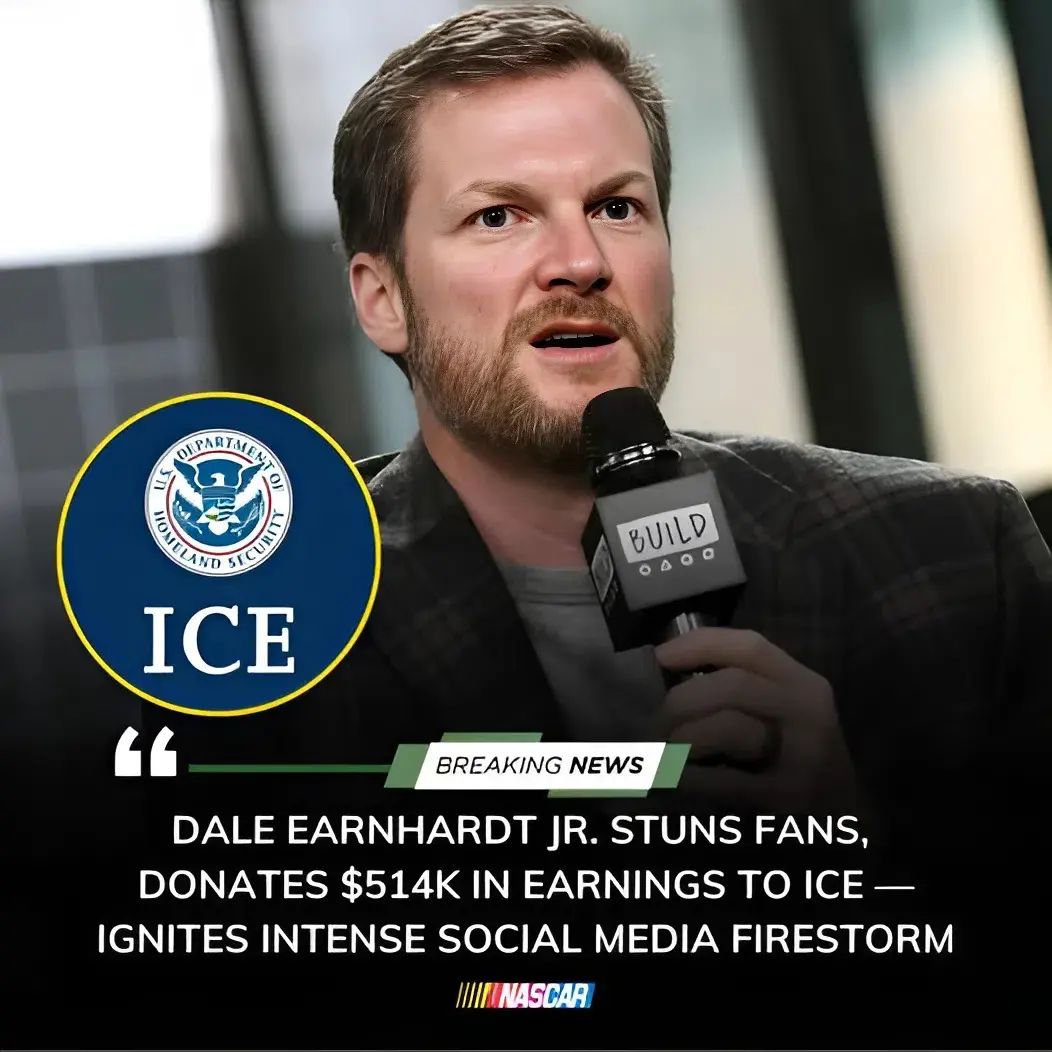 Cover Image for BREAKING: NASCAR legend Dale Earnhardt Jr. is reportedly making headlines after donating his entire $514,000 earnings from a recent appearance to ICE. In a statement now spreading rapidly online, Earnhardt Jr. said, “America needs secure borders. ICE plays a vital role in keeping our communities safe and deserves full support.” The move has sparked intense discussion nationwide, marking a rare and decisive position from a motorsports icon on immigration and national security—and setting the NASCAR community buzzing.
