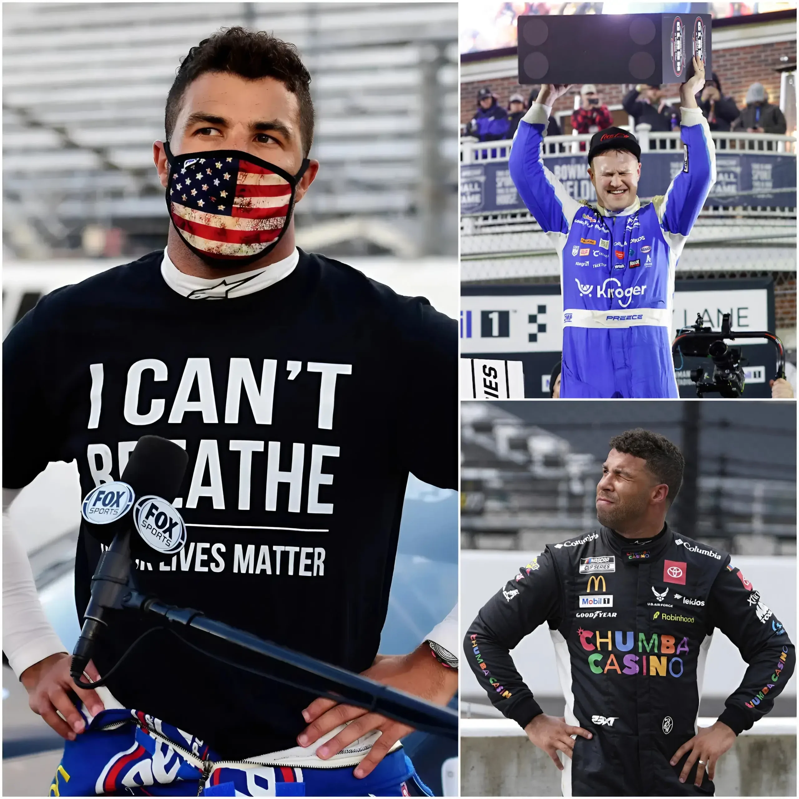 Cover Image for 💥Following his 23rd-place finish at the Cook Out Clash at Bowman Gray, Bubba Wallace launched a serious accusation against Ryan Preece, alleging that Preece called him a “stupid black guy” and even presented evidence to support his explosive claim. Ryan Preece fired back with an enraged, no-nonsense 15-word statement, outright rejecting all of Wallace’s accusations. The shocking confrontation forced event organizers to launch an immediate investigation into the matter.