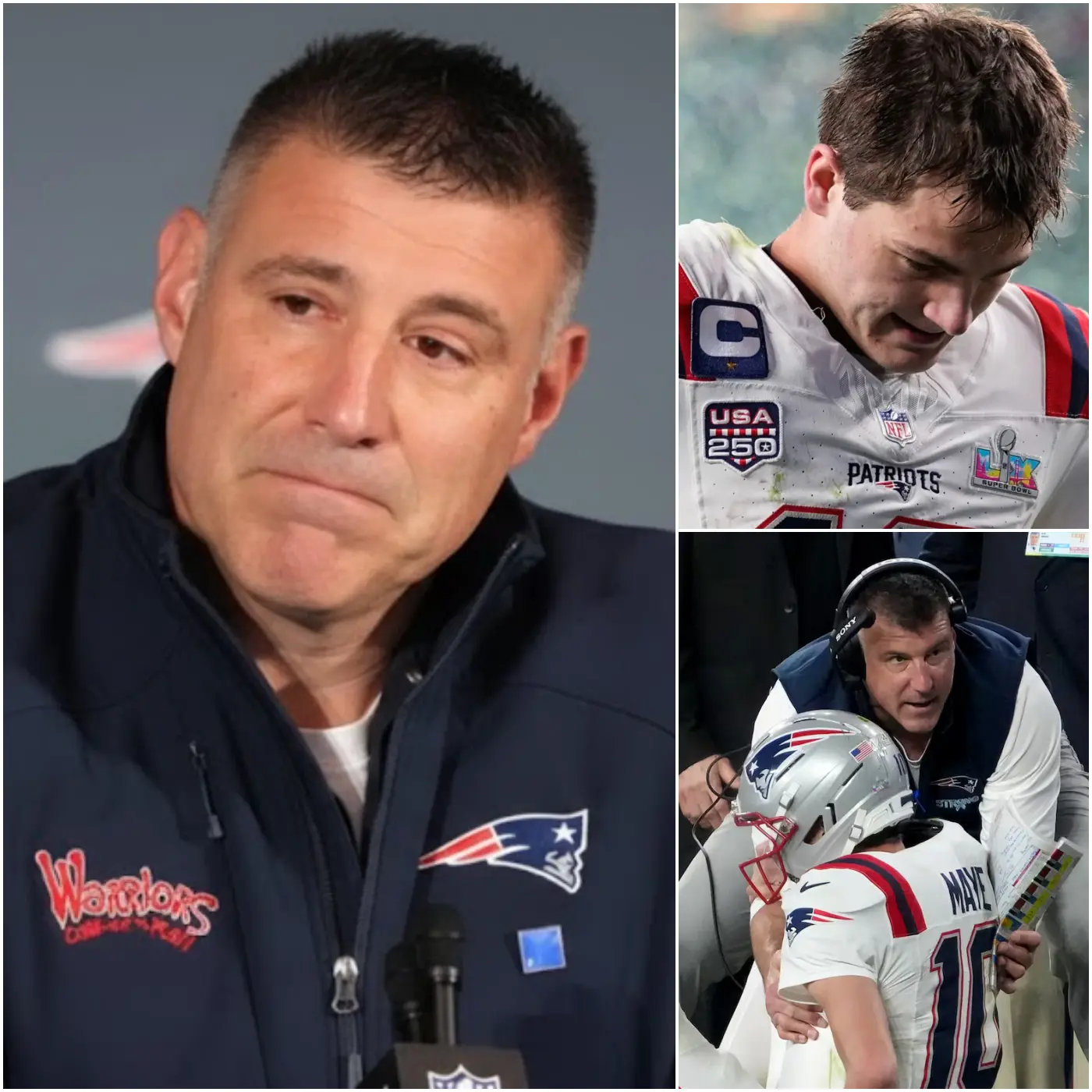 Cover Image for 10 MINUTES AGO: New England Patriots head coach Mike Vrabel revealed a heartbreaking reason why his players — especially Drake Maye — weren’t able to give their full 100%, ultimately falling 13–29 to the Seattle Seahawks. Instead of anger, many fans are now expressing concern and sympathy for the team. “The guys gave everything they had out there tonight,” Vrabel said, his voice breaking. “Please try to understand what they’ve been through this week. I just hope people can show a little compassion for our players right now…”🏈😔