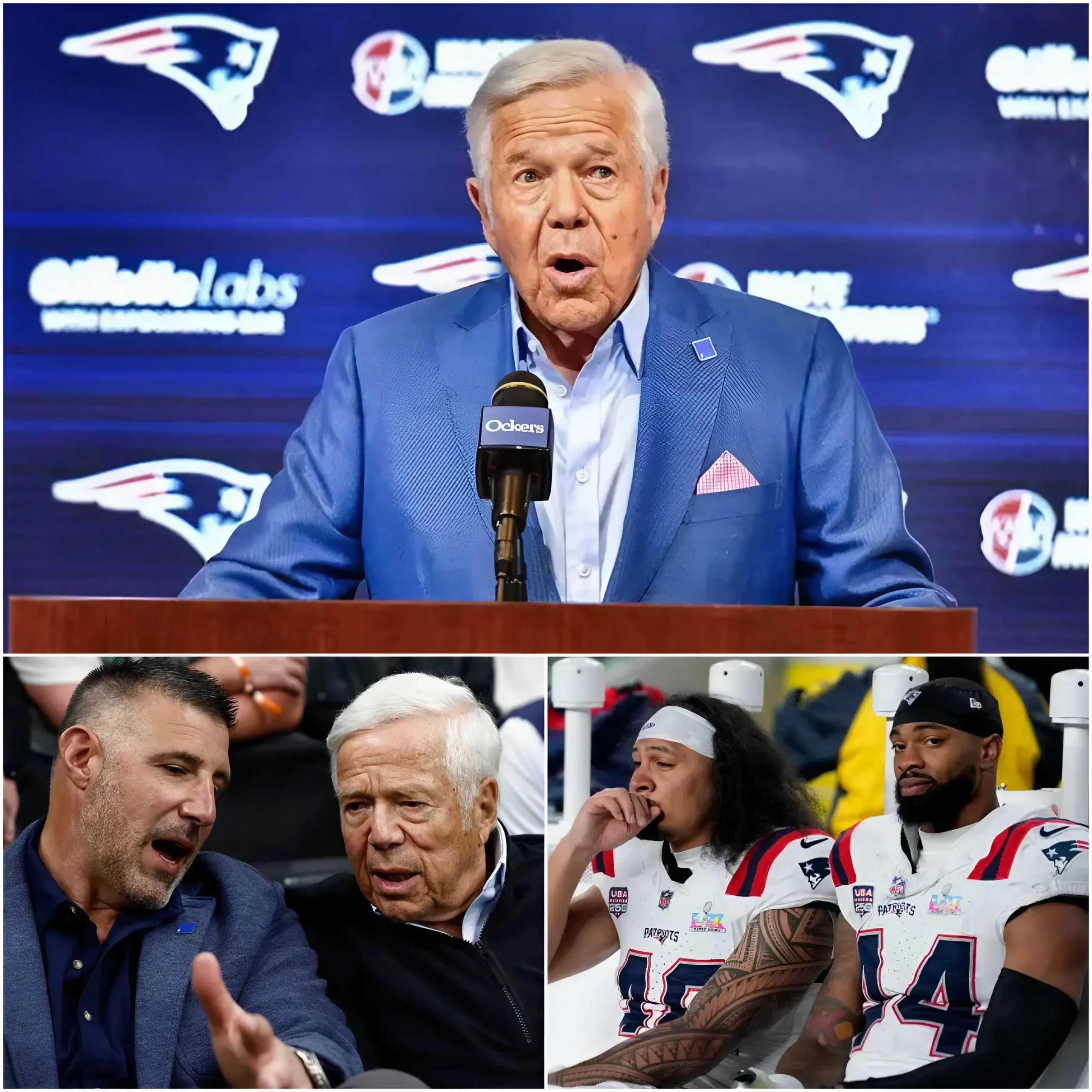 Cover Image for “Get that useless guy off this team—now!” — Patriots owner Robert Kraft couldn’t hide his fury after what he called the most humiliating loss of Super Bowl LX, as New England were beaten 29–13 by the Seattle Seahawks. According to the report, Kraft demanded that Mike Vrabel take immediate action—cutting ties with three players he felt delivered inexcusable, disappointing performances and removing them from the New England Patriots organisation at once. Those names are…