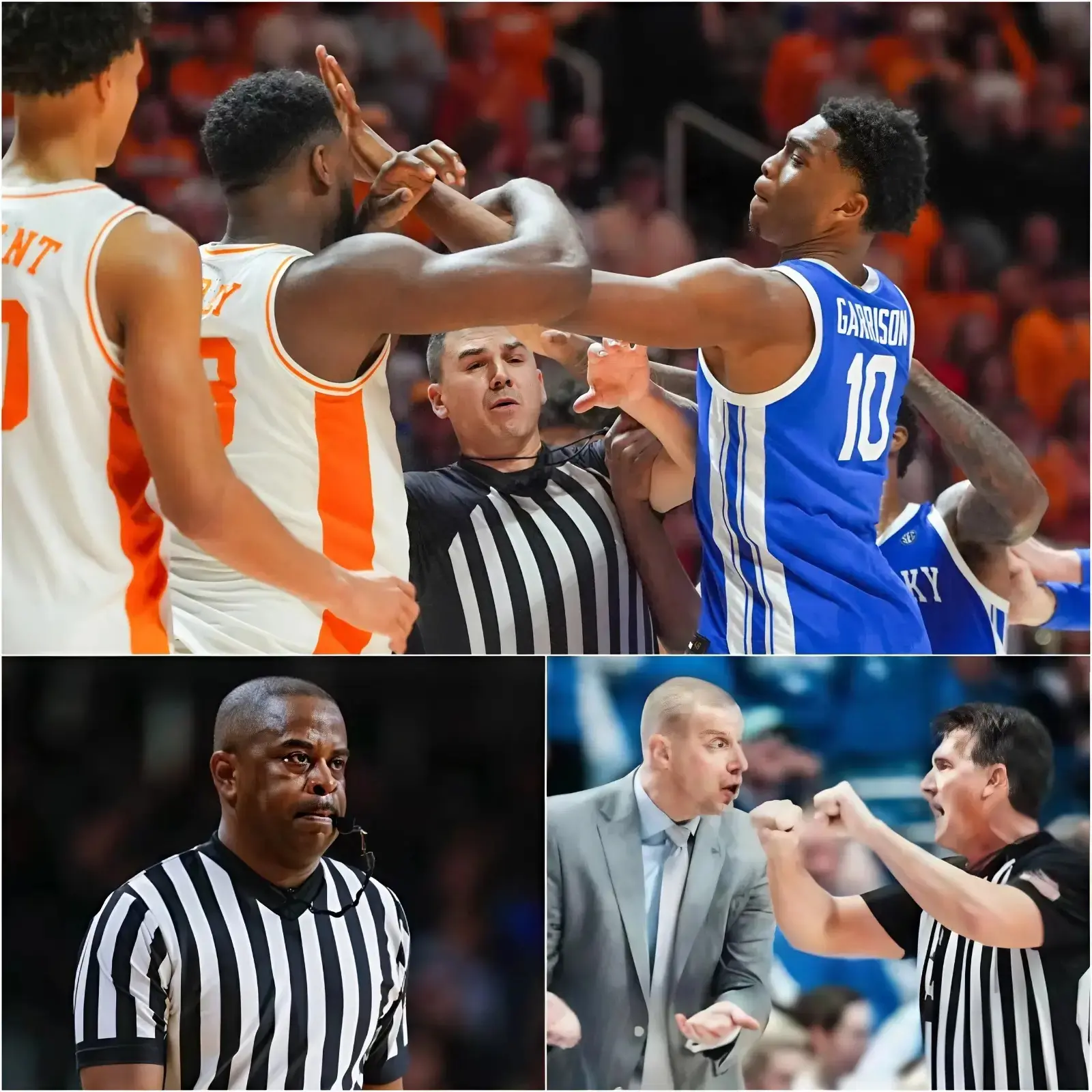 Cover Image for Bad news for the Volunteers: Three referees assigned to the February 7, 2026, SEC matchup (Kentucky 74-71 Tennessee at Rupp Arena) have been summoned for investigation regarding gambling activities and allegations of past bias in officiating. If no new developments alter the situation, the game result will be voided and the contest will be replayed—an unprecedented event in NCAA basketball history. The SEC and NCAA have also released the initial statements from the involved referees, along with your testimony.
