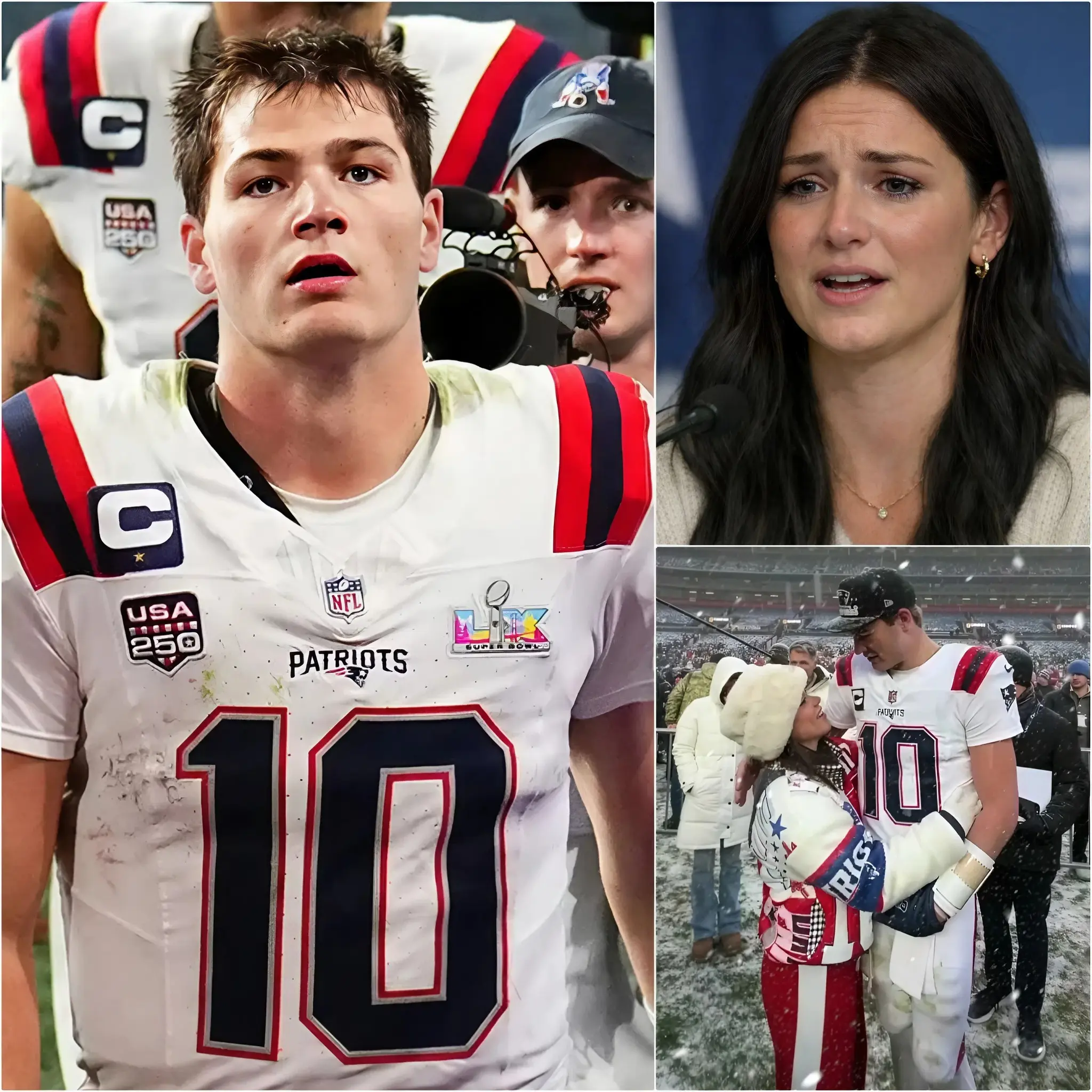 Cover Image for PLEASE DON’T BLAME HIM: Drake Maye’s wife, Ann Michael Maye, spoke out emotionally on behalf of her husband: “It’s time I say it — maybe he would never dare to admit it himself.” After many days of silence, Ann Michael Maye revealed Drake Maye’s current condition and explained why her husband was not at his best form in the final match of Super Bowl LX 2025. The truth she shared with the world was truly heartbreaking and deeply moving, sparking a powerful wave of support from across the globe. 👇👇