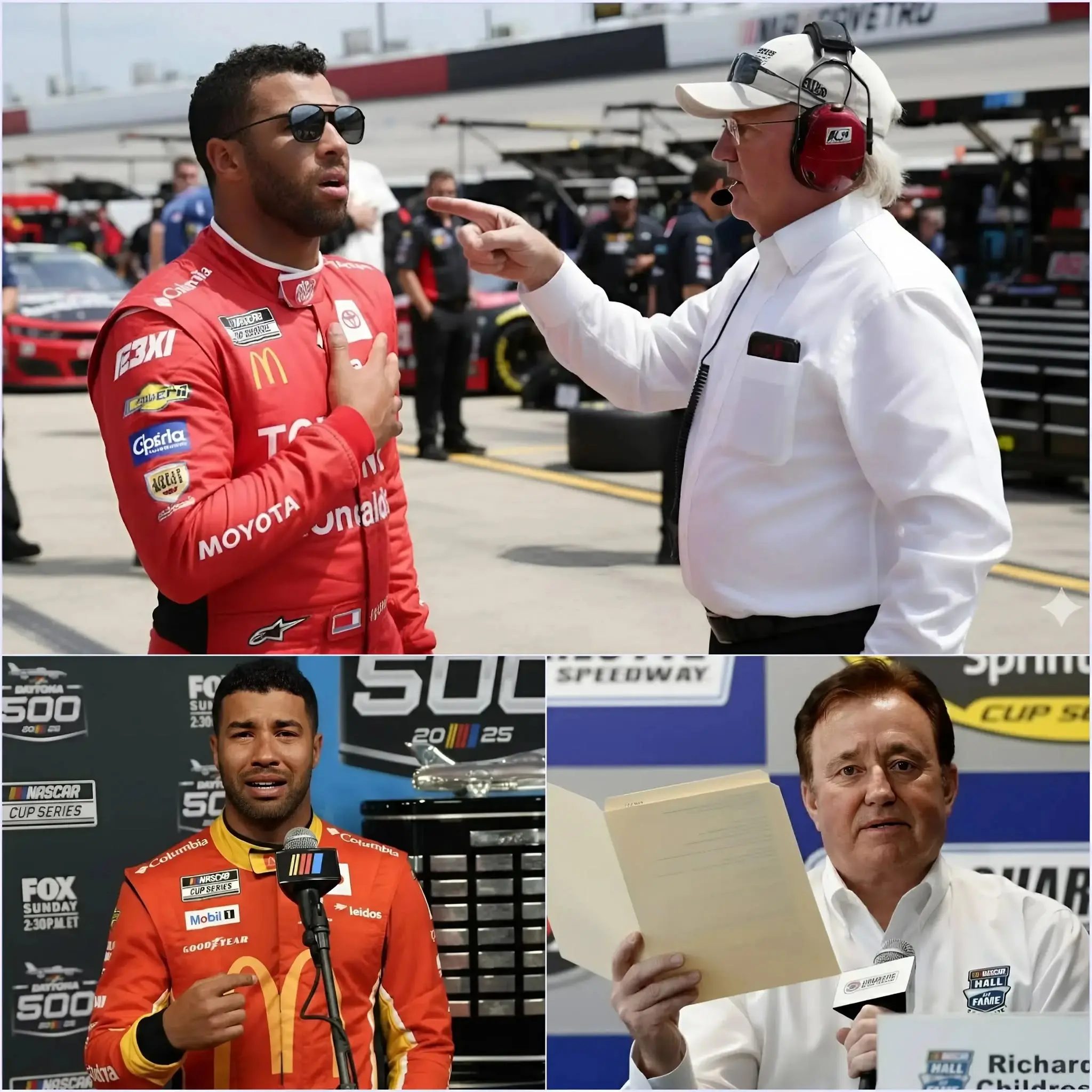 Cover Image for BREAKING NEWS🚨 Richard Childress officially declares war and demands Bubba Wallace be removed from the Daytona 500! “Never see his face here again,” Richard roared in a closed-door meeting before slamming RCR’s withdrawal documents onto the table. A horrifying secret about a five-year feud between the two has unexpectedly leaked, revealing the true reason behind this rage. NASCAR is on the brink of collapse as sponsors begin fleeing in chaos! 👇