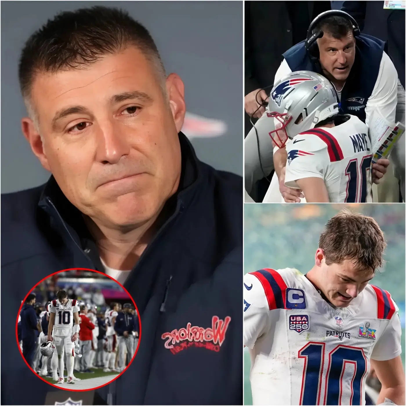 Cover Image for 6 MINUTES AGO: New England Patriots head coach Mike Vrabel revealed a heartbreaking reason why his players — especially Drake Maye — weren’t able to give their full 100%, ultimately falling 13–29 to the Seattle Seahawks. Instead of anger, many fans are now expressing concern and sympathy for the team. “The guys gave everything they had out there tonight,” Vrabel said, his voice breaking. “Please try to understand what they’ve been through this week. I just hope people can show a little compassion for our players right now…”🏈😔