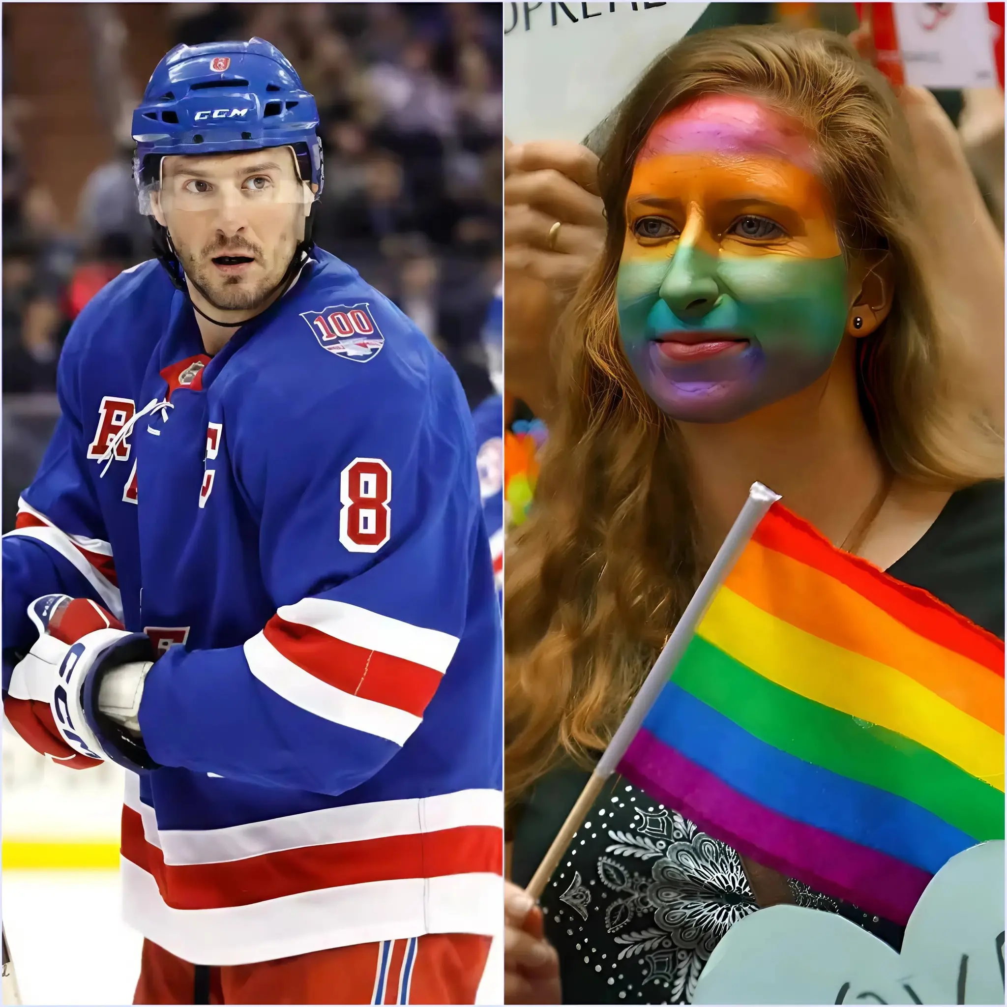 Cover Image for OFFICIAL ANNOUNCEMENT 🚨 J.T. Miller of the New York Rangers has publicly declined to wear the iconic LGBTQ+ pride captain’s armband at an upcoming event. He stated, “This sport should focus on performance on the ice, not on political or social movements.”