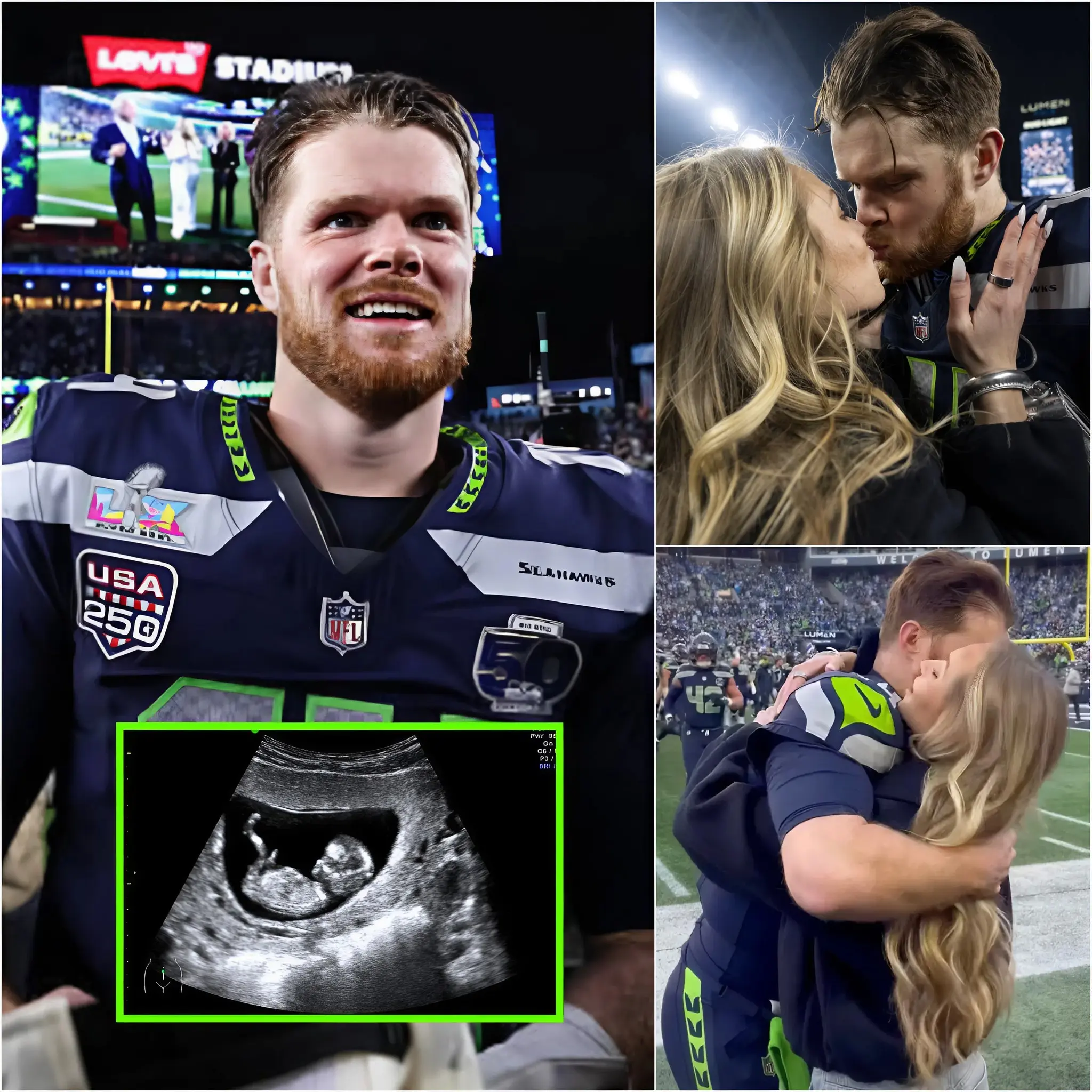 Cover Image for â¤ď¸CONGRATULATIONS: Following their Super Bowl victory, Sam Darnold couldnât contain his emotions as he shared a HAPPY SURPRISE involving his girlfriend, leaving fans stunned and overwhelmed with joy. This touching moment quickly spread throughout the arena and on social media, accompanied by important information about Darnoldâs future plans and career with the Seattle Seahawks after their historic championship win.