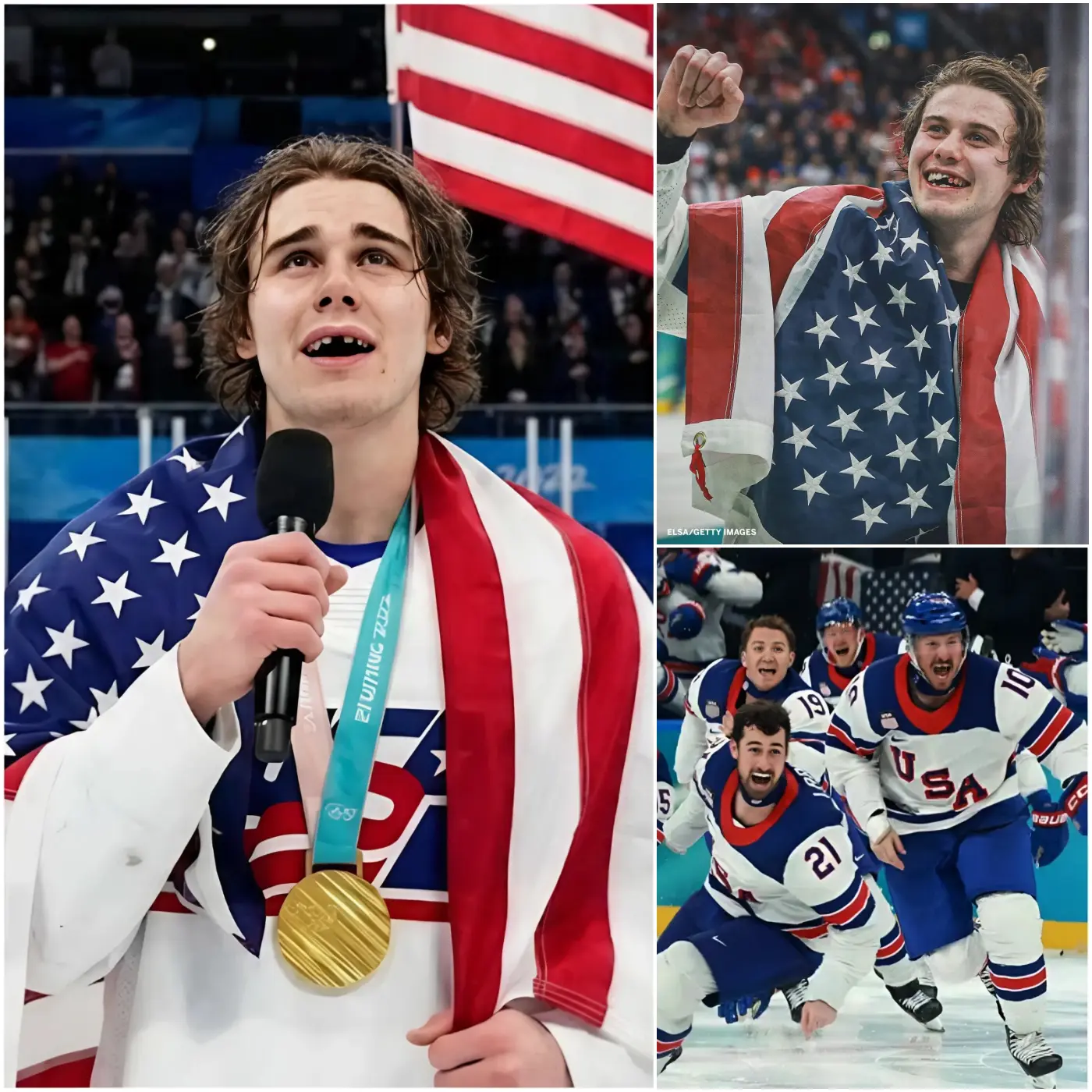 Cover Image for No one saw it coming—but the postgame National Anthem performed by Jack Hughes brought the entire arena in Milan to tears.🇺🇸 After leading Team USA to a historic 2–1 Olympic gold medal victory over Canada, Hughes—known for his flashy playmaking and unshakable composure—did something no one expected. As the crowd roared in celebration, he stepped toward the podium, took the microphone, and began to sing. His voice didn’t thunder through the speakers with professional power—it resonated with raw, pure emotion. Every note carried gratitude, humility, and the weight of a 46-year wait for gold. The anthem wasn’t just sung—it was felt. Teammates stood shoulder to shoulder, gloves pressed to their chests, while thousands in the stands fell silent and then rose to their feet, many visibly wiping away tears. Within minutes, the video went viral—millions watched as Hughes’ heartfelt performance turned a routine medal ceremony into something unforgettable. Commentators called it “a raw, human moment that transcended the sport of hockey.” What made it so powerful wasn’t perfection—it was authenticity. In that brief, sacred silence after a monumental victory, Jack Hughes didn’t just honor the flag—he reminded everyone why the Olympics still matter. Pride. Unity. Heart.🇺🇸