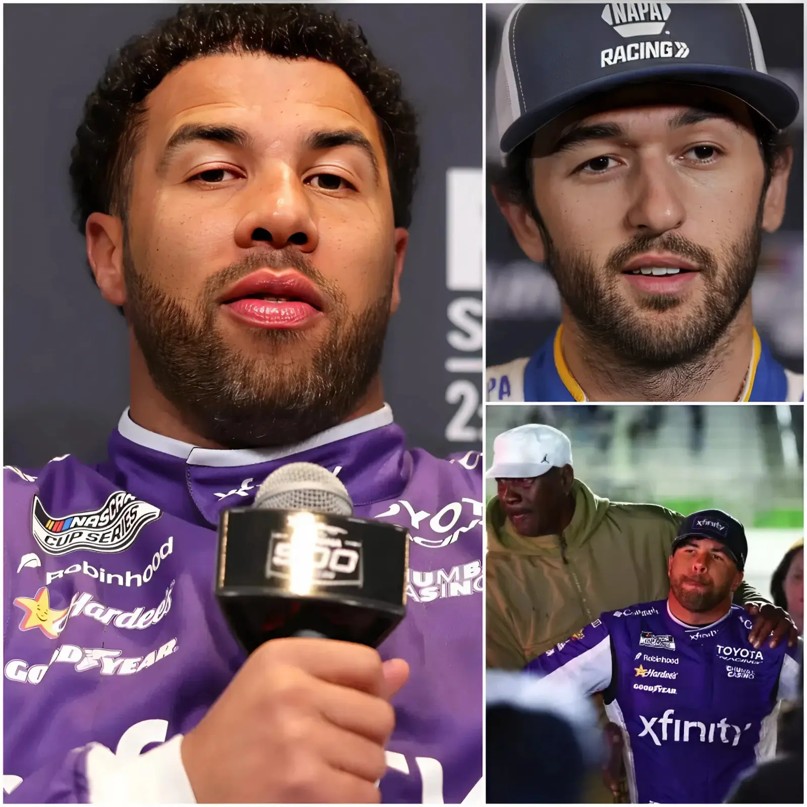 Cover Image for “Shut up, you idiot.” 🔴 Chase Elliott unexpectedly called Bubba Wallace a “Nascar puppet” on live television, following Wallace’s provocative remarks at the 2026 EchoPark Speedway. Just minutes later, as Bubba Wallace prepared to retaliate, Elliott told him a harsh truth that silenced the entire studio, leaving him stunned and forced to sit down. The entire audience erupted in applause, standing up and cheering. In just ten sentences, Elliott completely silenced Bubba Wallace…👇👇