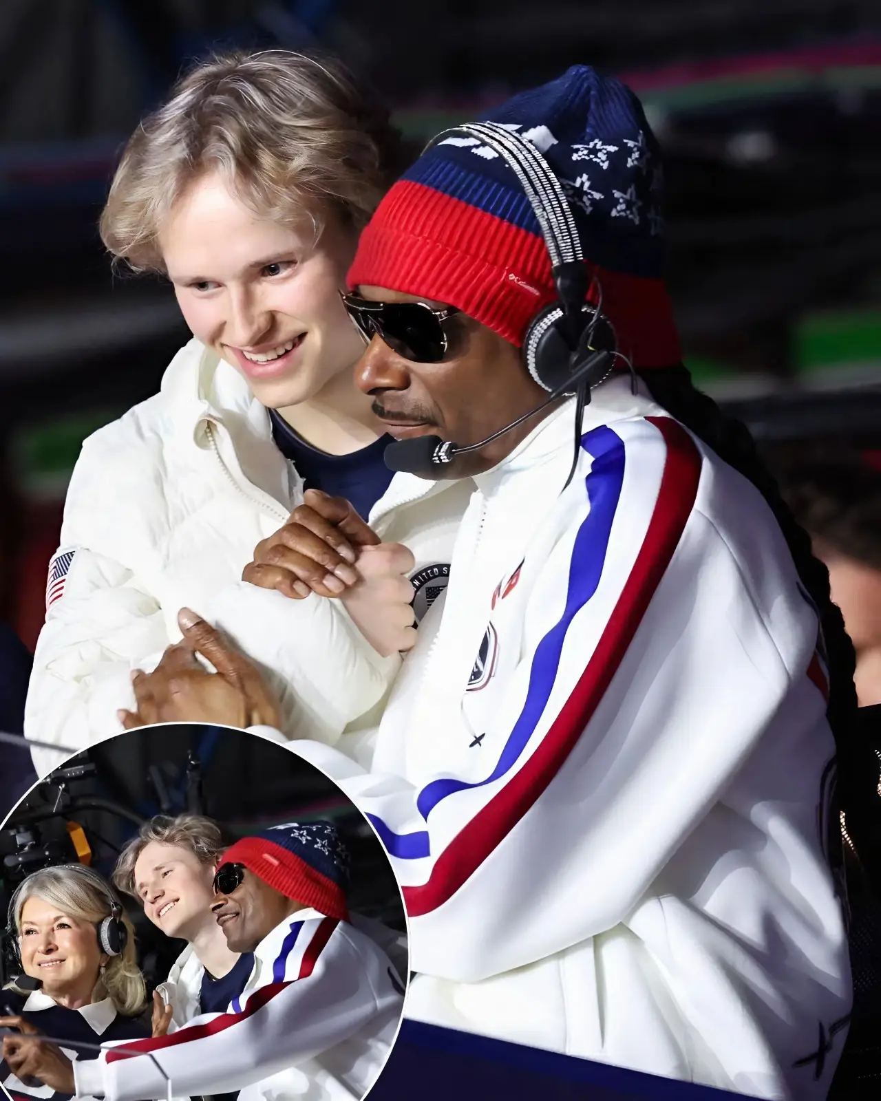 Cover Image for “THIS MOMENT ISN’T ABOUT SCORES — IT’S ABOUT A MOVEMENT ON BLADES.” On the eleventh night of the Winter Olympics, the broadcast lenses captured a scene no scriptwriter could have imagined: Snoop Dogg perched at the edge of his seat, gaze fixed on the ice; Ilia Malinin studying every glide with the calm fire of someone who understands the weight of expectation; and Martha Stewart absorbing the artistry with quiet admiration. This wasn’t merely a parade of famous faces in the crowd. It was a rare convergence — hip-hop legend, quad-jump phenomenon, and domestic empire architect — all united beneath Olympic spotlights buzzing with pressure, legacy, and the promise of redemption.