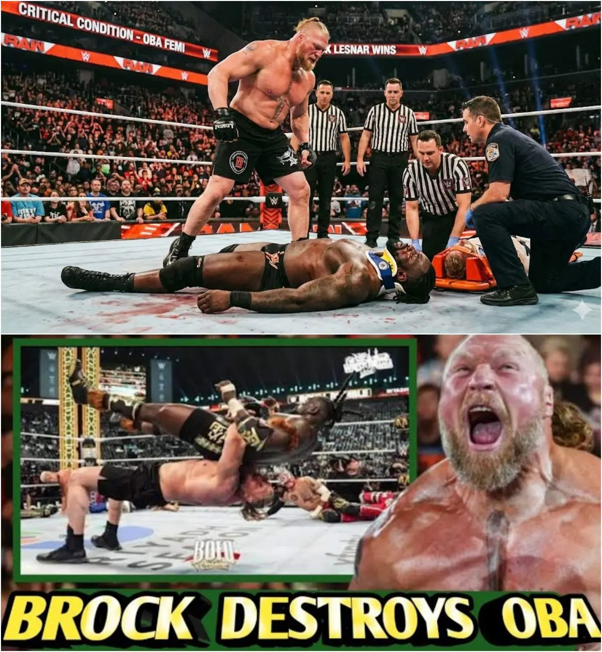 Cover Image for 🛑 Brock Lesner vs Oba Femi full Fight that leaves Oba in a CRITICAL CONDITION.