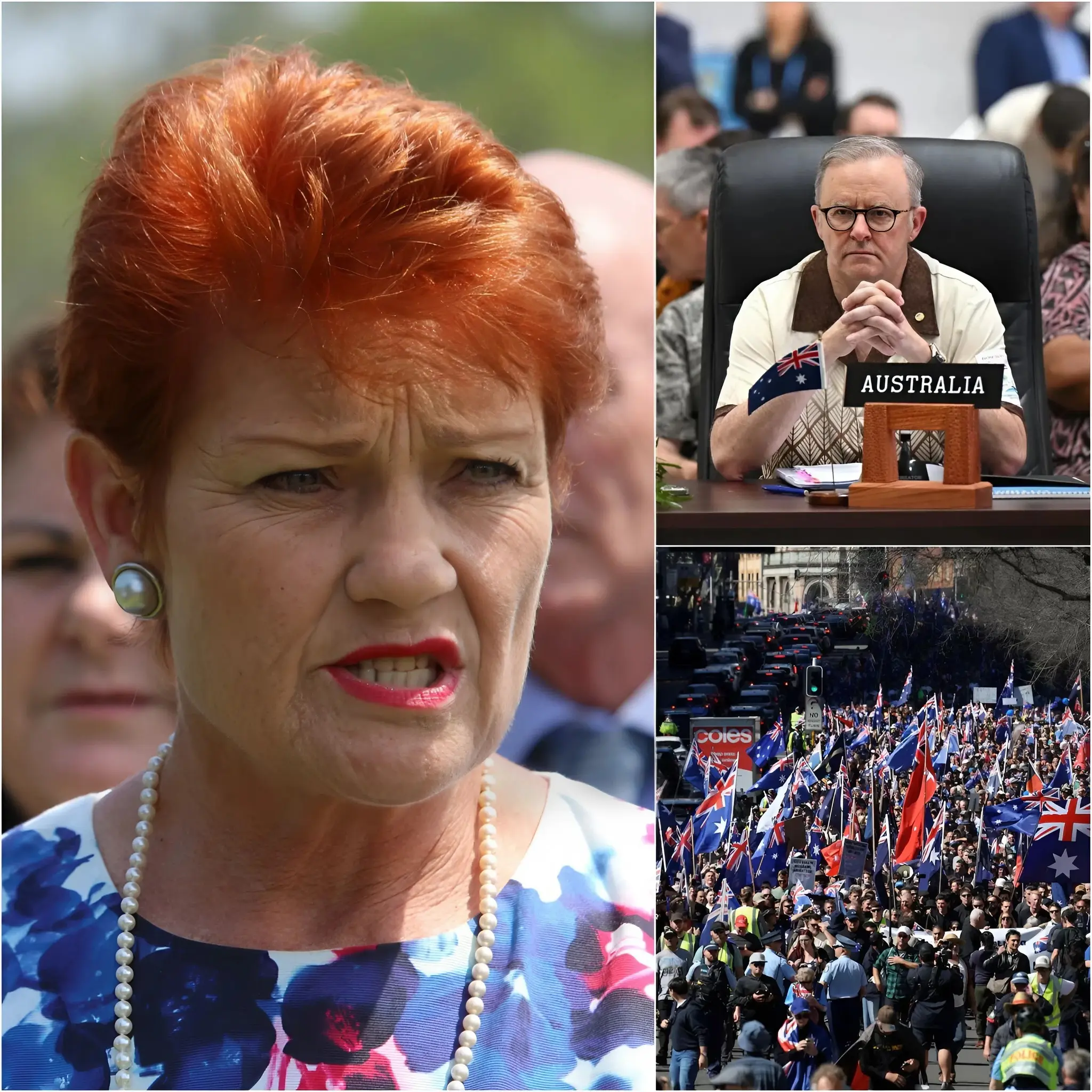 Cover Image for 🔥“YOU FOOLS, DON’T TELL ME I DON’T LOVE MY COUNTRY JUST BECAUSE I WANT AUSTRALIA TO BELONG TO REAL AUSTRALIANS!” – Pauline Hanson explodes onto the Australian political scene with a daring $150 billion “Australia First” plan, the boldest of the decade! This proposal includes cutting immigration to zero within five years, completely banning foreigners from owning land and property, and diverting funds from multicultural programs to building border walls and increasing maritime patrols. Just 72 hours after its announcement, support for the One Nation party skyrocketed to 25%, surpassing the Greens and threatening the ruling Coalition’s position in rural states.