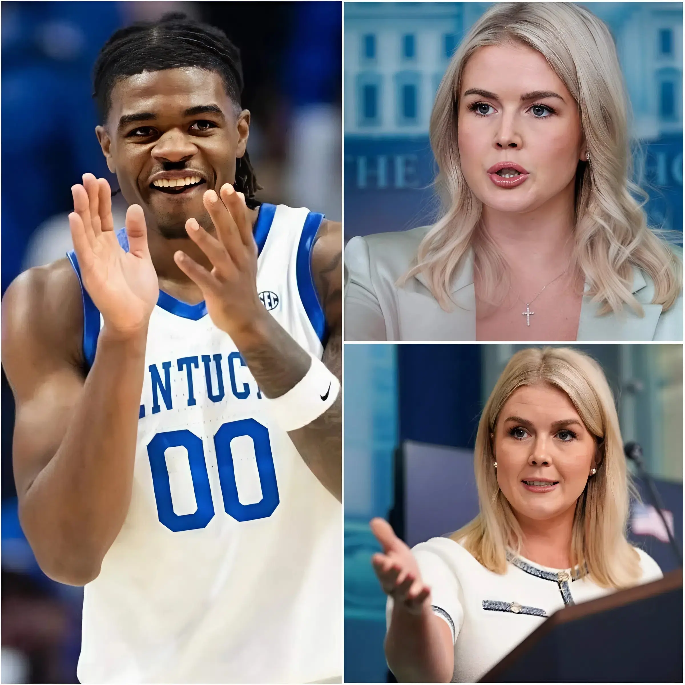 Cover Image for “HE’S JUST A COLLEGE KID.” That was what Karoline Leavitt said — seconds before the studio shifted from casual debate to total silence, and Otega Oweh of the Kentucky Wildcats responded with one calm, devastating line that froze everyone on live television. With a dismissive wave, she brushed off his concerns about the growing gap between political leaders and America’s youth, telling him to stick to drills and autographs, implying real-world policy was beyond his reach. The audience leaned back, the panel smirked, expecting the young Wildcat to offer a polite, rehearsed answer and move on. They were wrong. The smile faded.