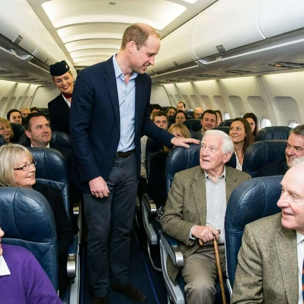Cover Image for BREAKING NEWS: The entire royal world and British public are buzzing after Prince William stunned fellow passengers on a commercial flight with a profoundly humble gesture. According to multiple witnesses, the future king quietly gave up his first-class seat to an elderly British veteran just moments before takeoff—but that was only the beginning. What Prince William did next, discreetly and without drawing any attention or seeking praise, moved the entire cabin to tears and left the cabin crew visibly emotional…