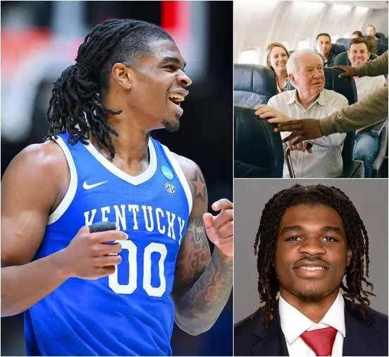Cover Image for BREAKING NEWS: The entire college basketball world is buzzing after Kentucky Wildcats star guard Otega Oweh stunned passengers on a commercial flight with an unexpected gesture. According to multiple witnesses, he quietly gave up his first-class seat to an elderly U.S. veteran just moments before takeoff—but that was only the beginning. What Otega Oweh did next, out of view of cameras and without saying a word, brought the entire cabin to tears and left flight attendants speechless…