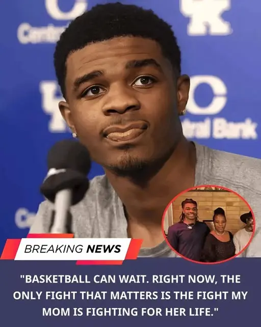 Cover Image for SAD NEWS: Kentucky Wildcats star shooting guard Otega Oweh has unexpectedly announced that he will pause all current basketball activities to devote his full time to caring for his mother, who is battling a serious illness — a revelation that has left fans emotional and in tears, praying for her fight against this devastating condition…