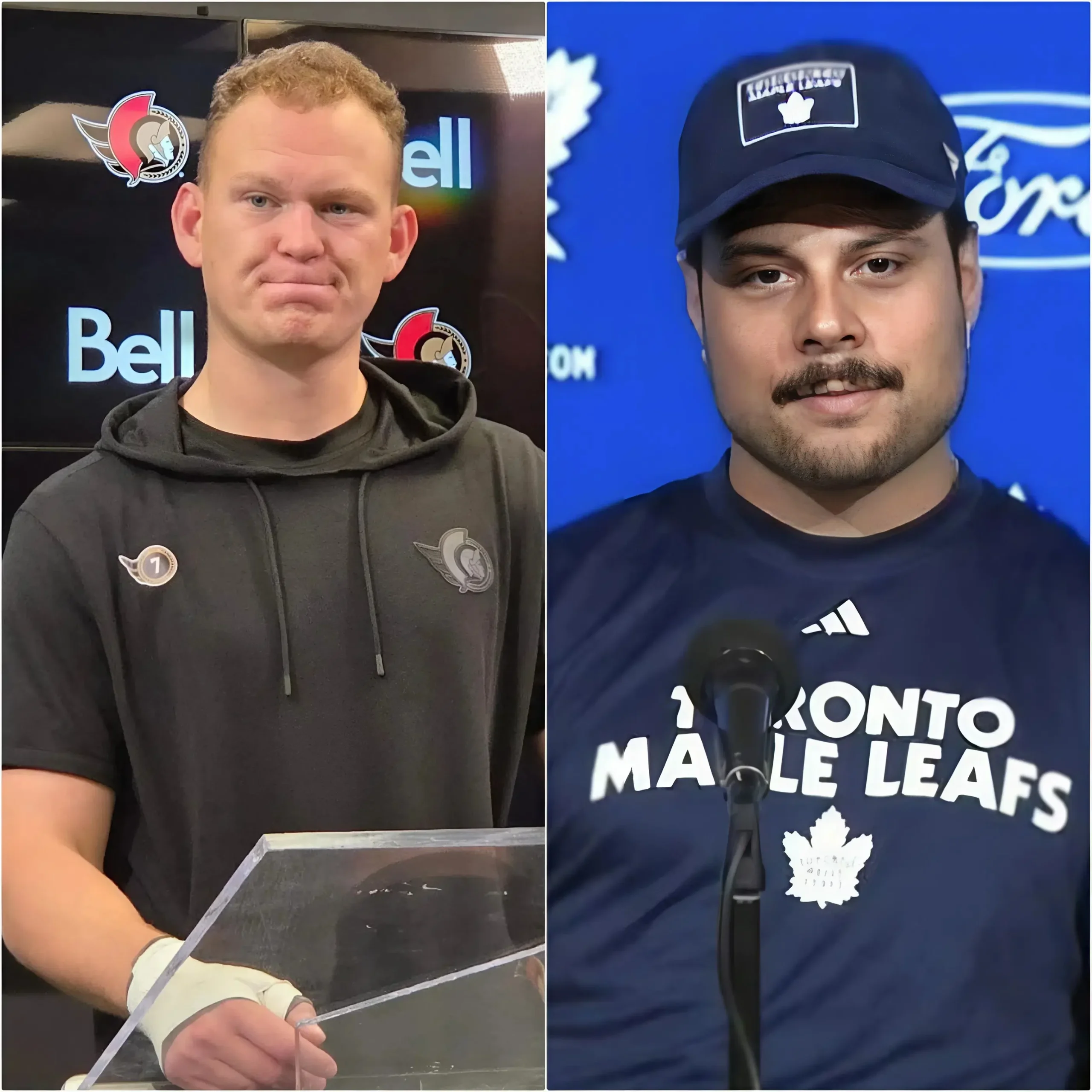 Cover Image for 5 minutes ago: In an interview before today’s game between the Toronto Maple Leafs and the Ottawa Senators, Brady Tkachuk responded to a question comparing himself to Auston Matthews. He asserted that Auston Matthews would never reach his level and claimed that most of the Toronto Maple Leafs forward’s goals were simply the result of luck. Brady Tkachuk even went further, saying that if Auston Matthews played for the Ottawa Senators, he would only be at the level of a backup player. Immediately afterward, Auston Matthews fired back strongly with a concise ten-word reply that left Brady Tkachuk embarrassed, speechless, and facing disciplinary action from the Ottawa Senators for those remarks. 👇👇