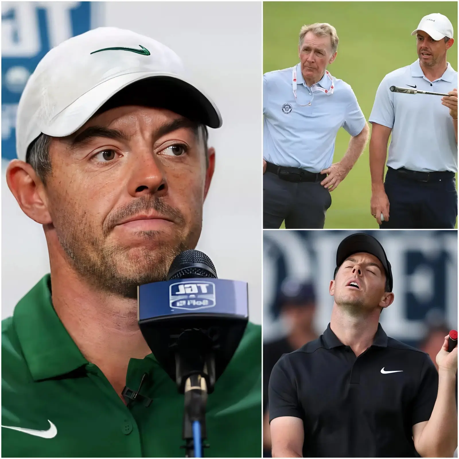 Cover Image for “I CAN’T TAKE IT ANYMORE,” – Top star Rory McIlroy broke down in tears as he publicly condemned those who threatened him after finishing T2 at The Genesis Invitational. He shared a series of horrific hateful messages on social media, including death threats, insults directed at his family (especially his wife Erica and daughter), and even wishes for him to “get seriously ill” or “suffer a terrible accident” just because he lost the event by a razor-thin 1-stroke margin. McIlroy’s longtime coach, Michael Bannon, immediately spoke out forcefully, declaring that he would work closely with the PGA Tour and law enforcement to file a criminal complaint and demand a full investigation into the anonymous accounts behind this vicious wave of online attacks, pushing the issue of cyber abuse in golf to a full-blown crisis point! ⛳