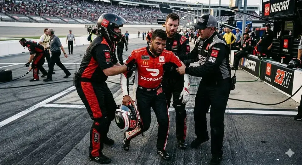 Cover Image for BREAKING NEWS JUST 3 MINUTES AGO: Panic gripped the pit lane and grandstands during NASCAR qualifying at COTA as Bubba Wallace was critically injured in a horrific crash at the Circuit of the Americas. Safety and medical personnel rushed to his aid while engineers and teammates watched in stunned silence. We now have an emotional update on Wallaceâs recovery from the crash. We send our deepest condolences to him and his loved ones.